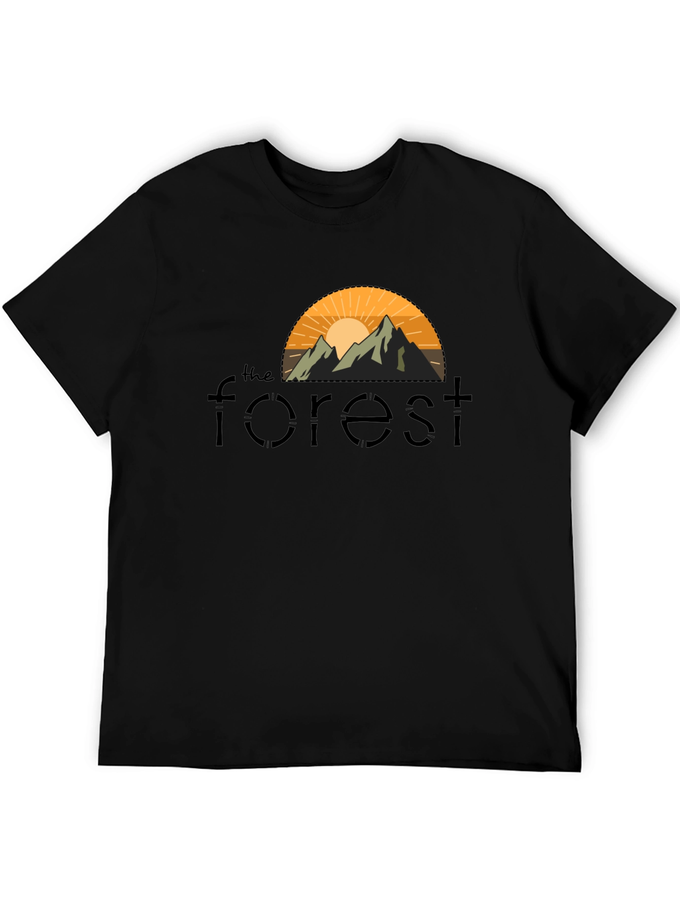 Black The Forest Graphic Tee - Nature Inspired Design view 5