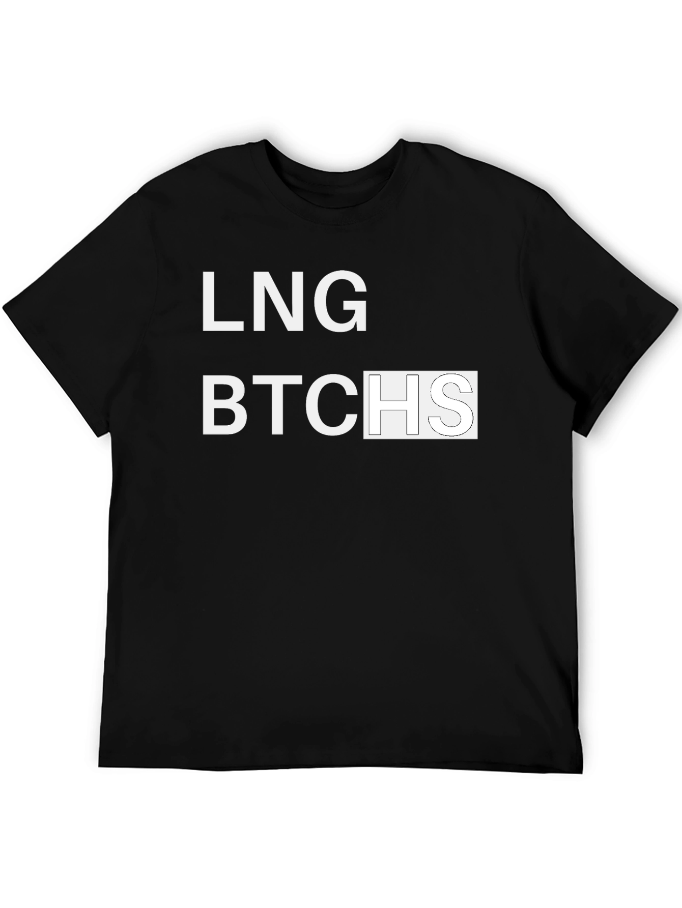 Black LNG BTCHS Graphic Tee - Funny Men's Black T-Shirt view 5