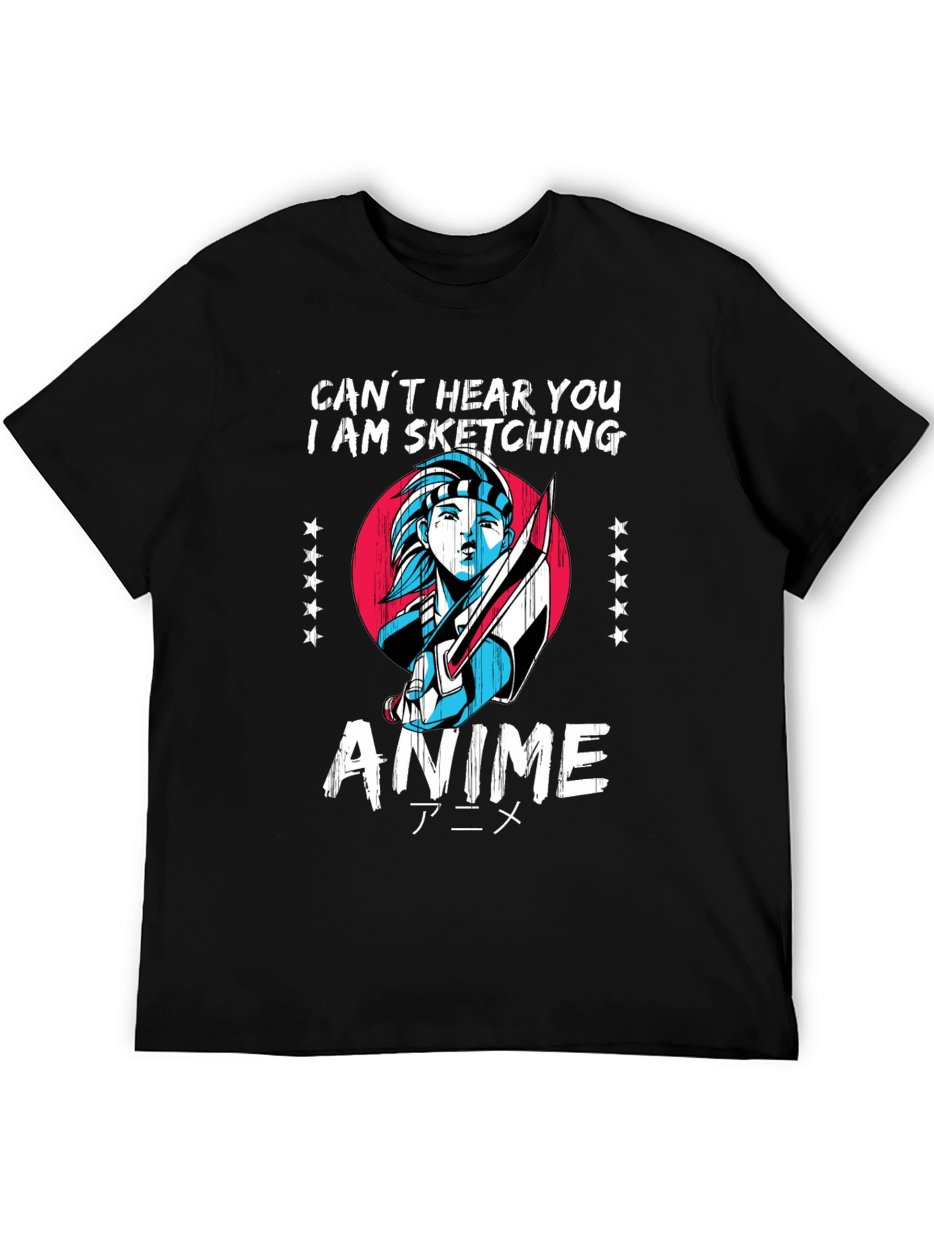 Black Anime Sketching T-Shirt - Artistic Fashion view 5