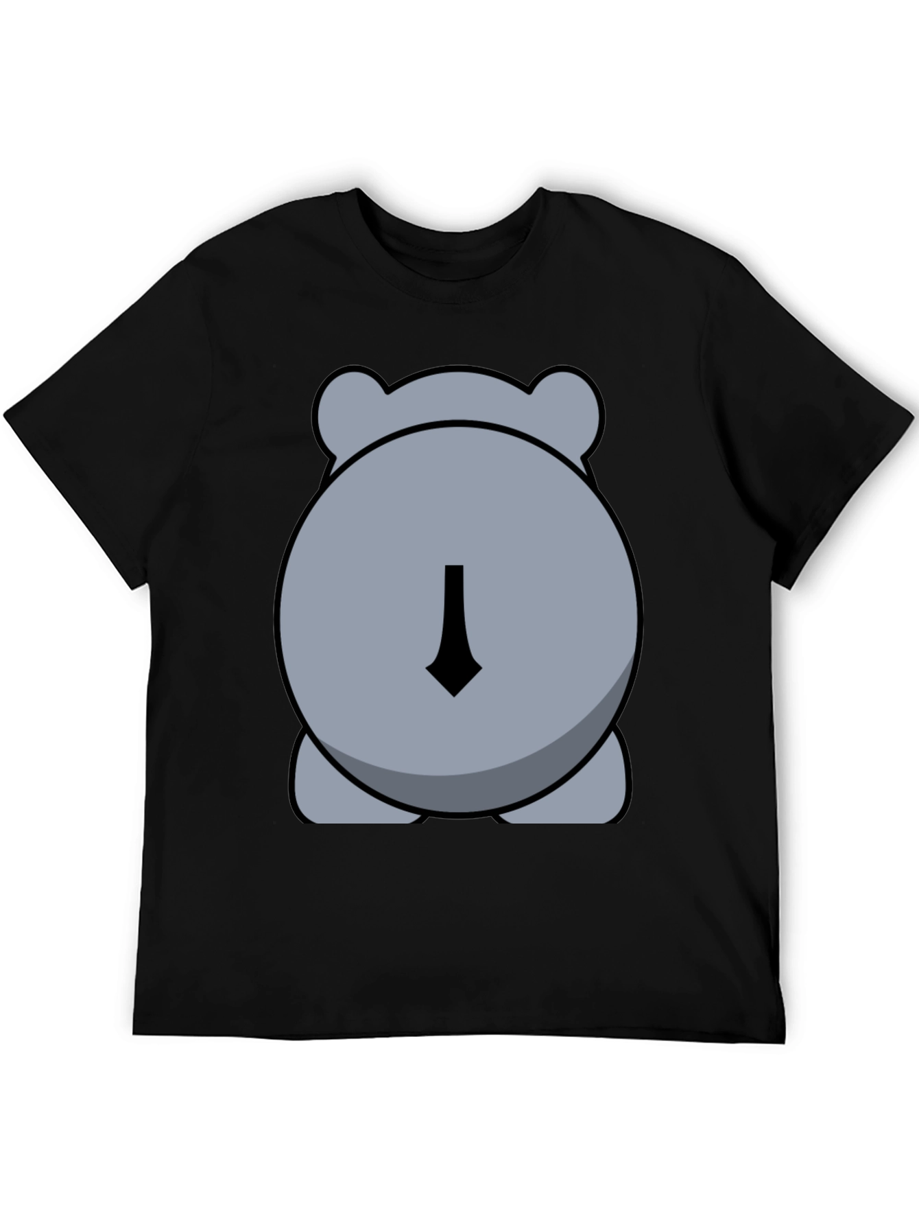 Black Cute Hippo Butt Black Graphic Tee Shirt view 5