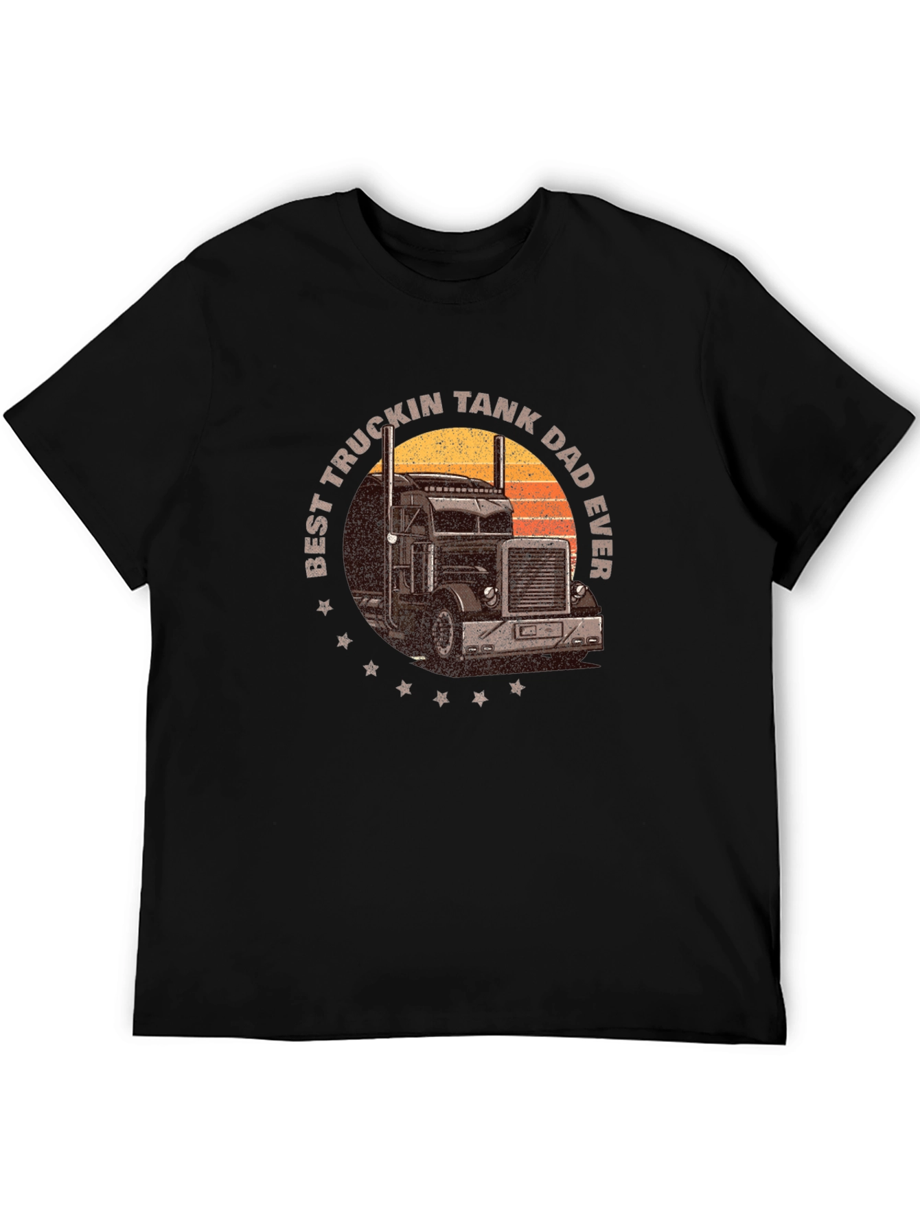 Black Best Truckin Tank Dad Ever T-Shirt view 5