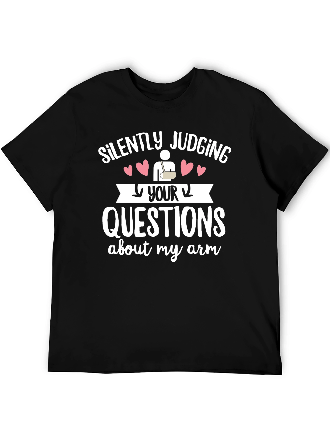 Black Silently Judging Your Arm Questions Graphic Tee view 5