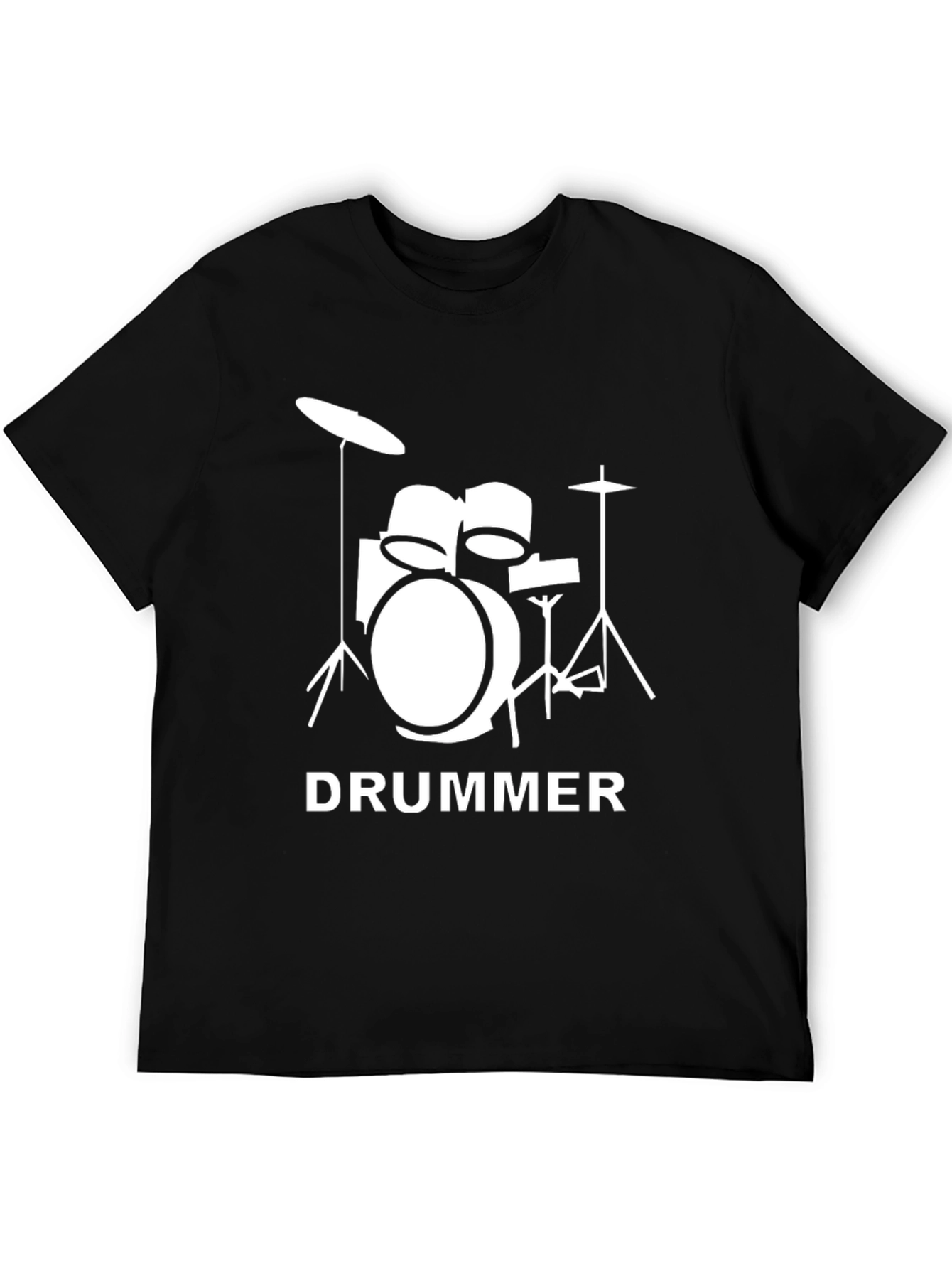 Black Drummer T-Shirt - Music Lover's Tee view 5