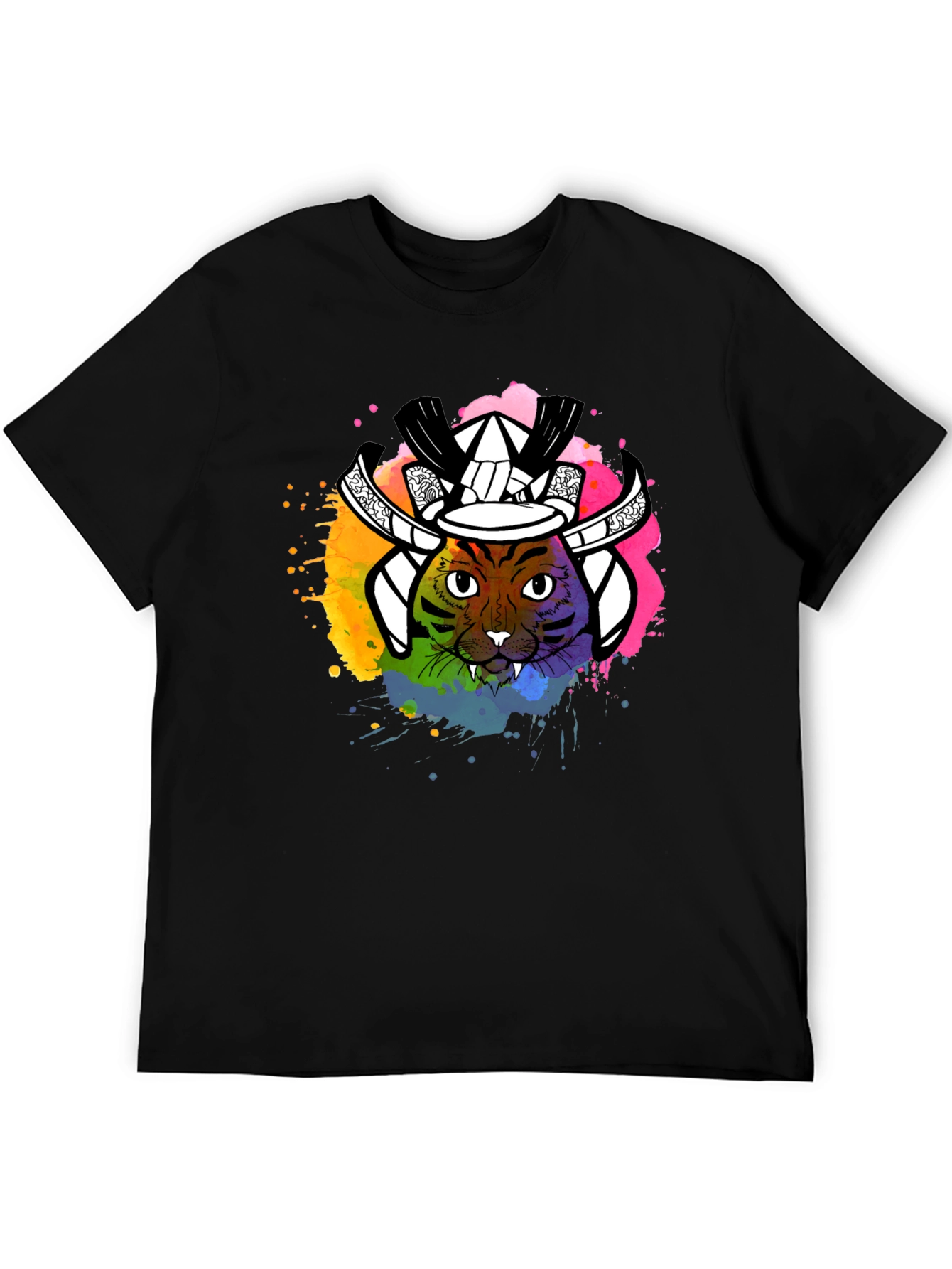 Black Samurai Cat T-Shirt - Unique Graphic Tee view 5