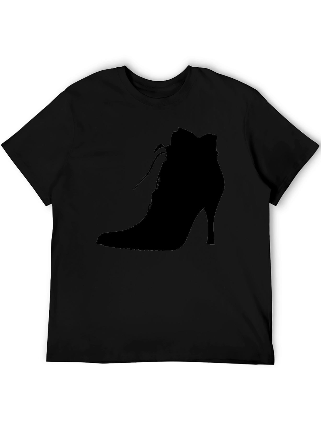 Black High Heel Shoe Graphic Tee - Black Cotton Comfort view 5