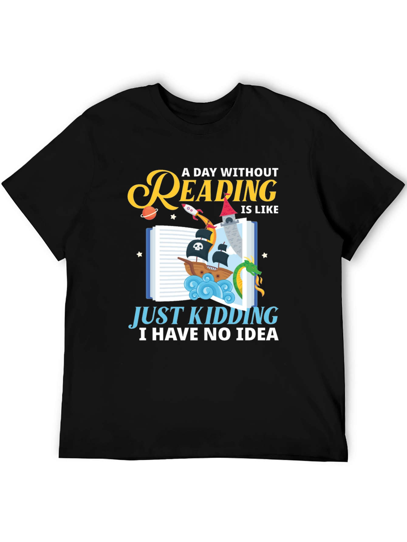 Black Funny Reading T-Shirt - Book Lover Gift view 5