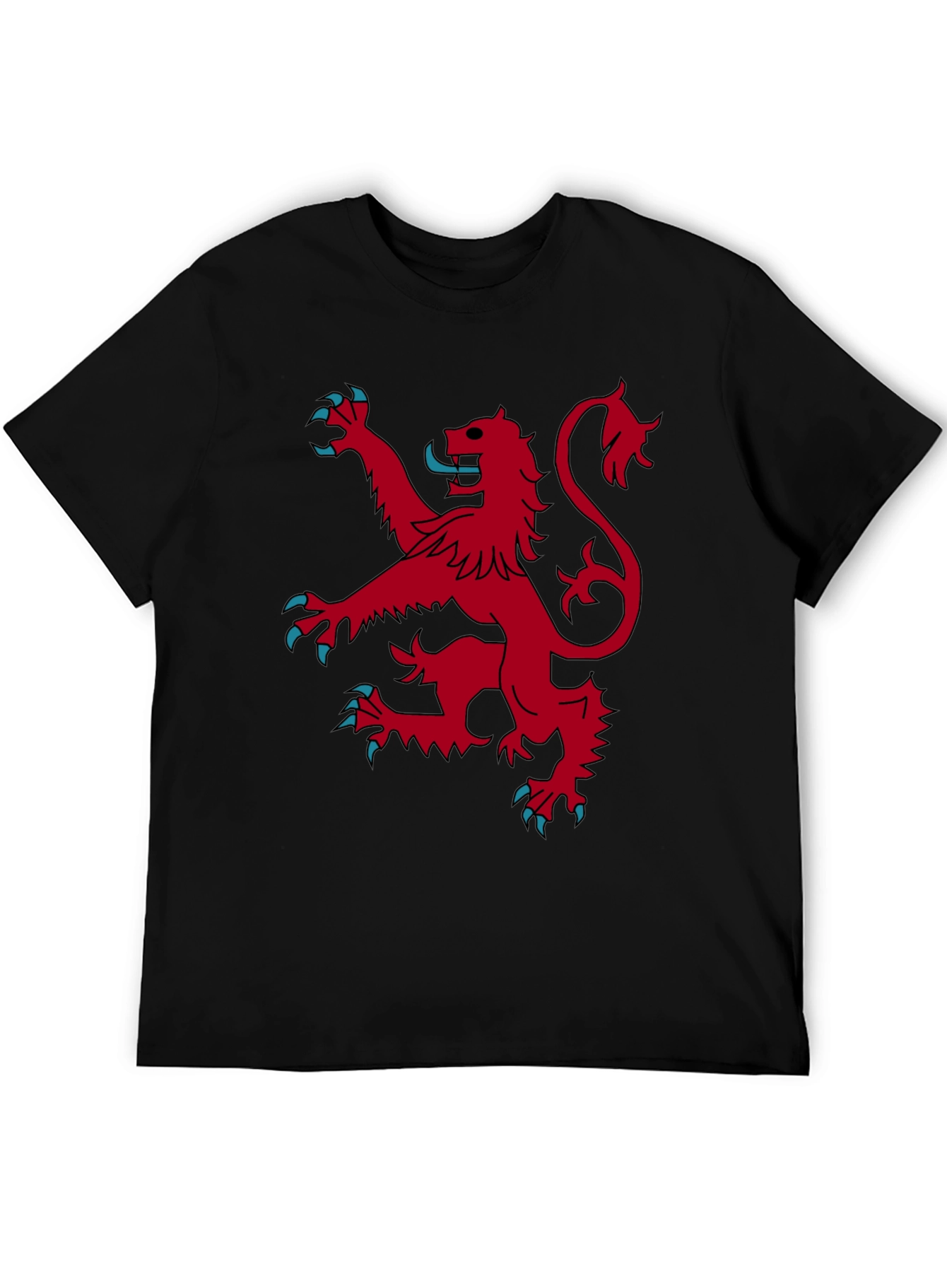 Black Red Lion Rampant Graphic Black T-Shirt view 5