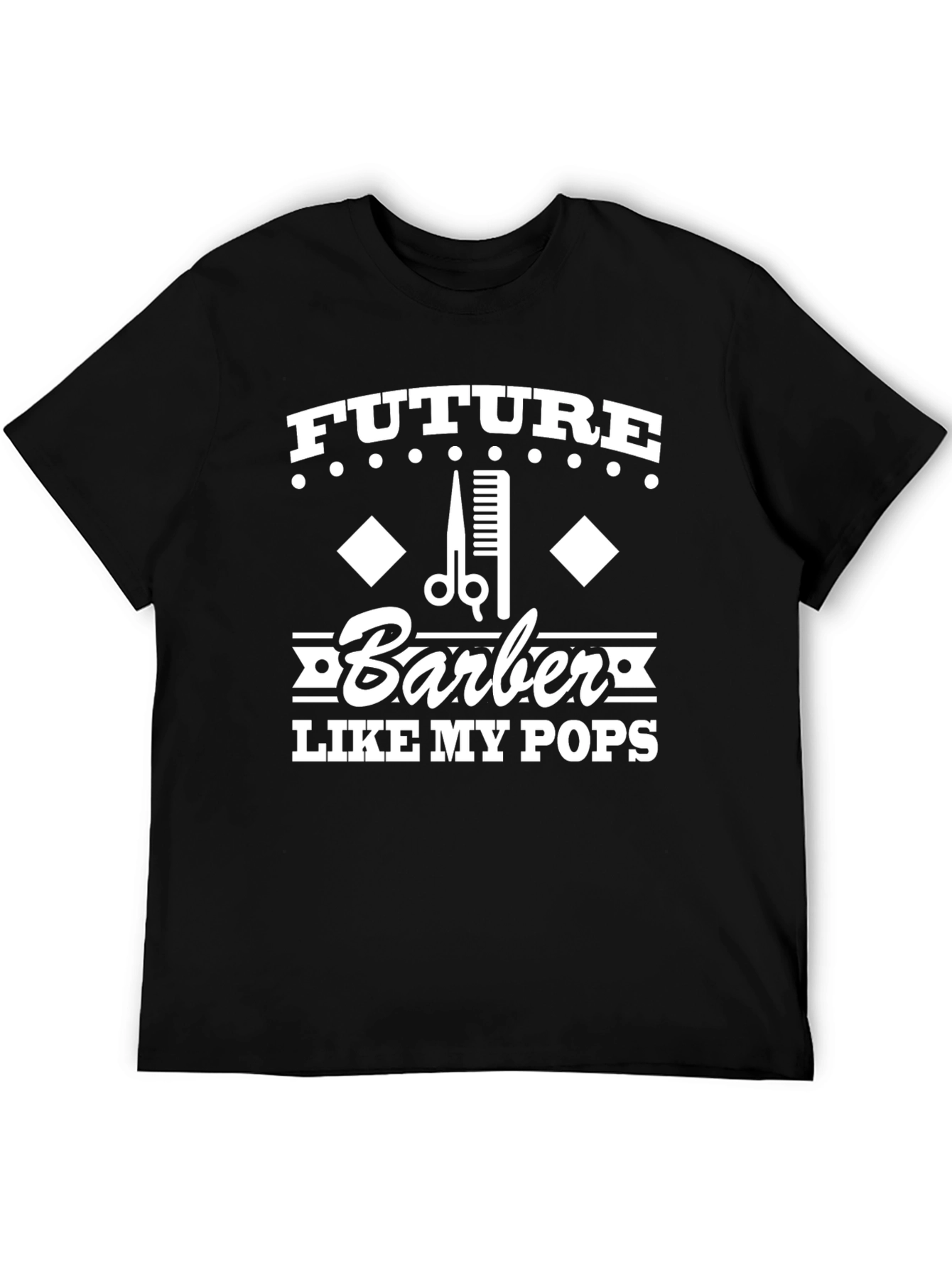 Black Future Barber Like My Pops Black Graphic T-Shirt view 5
