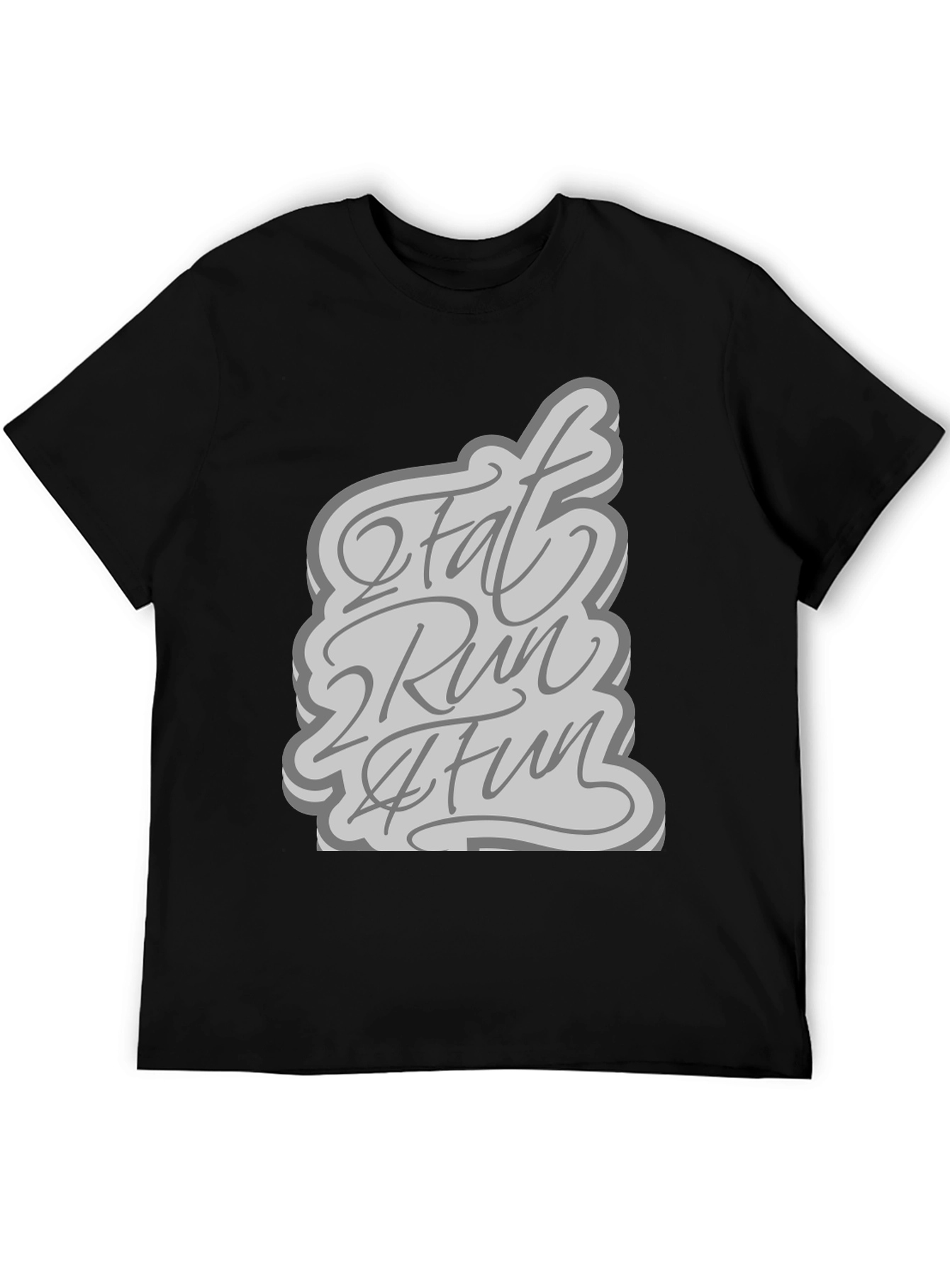 Black 2 Fat 2 Run 4 Fun Graphic Tee - Black view 5