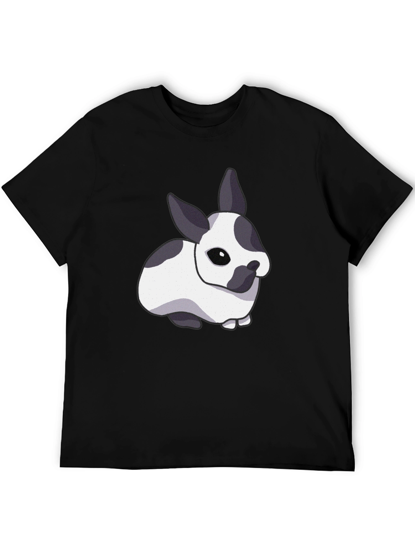 Black Cute Bunny Graphic T-Shirt - Black view 5