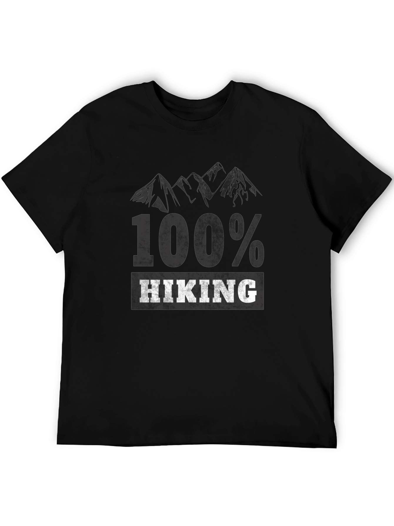 Black 100% Hiking Graphic T-Shirt - Outdoor Adventure view 5