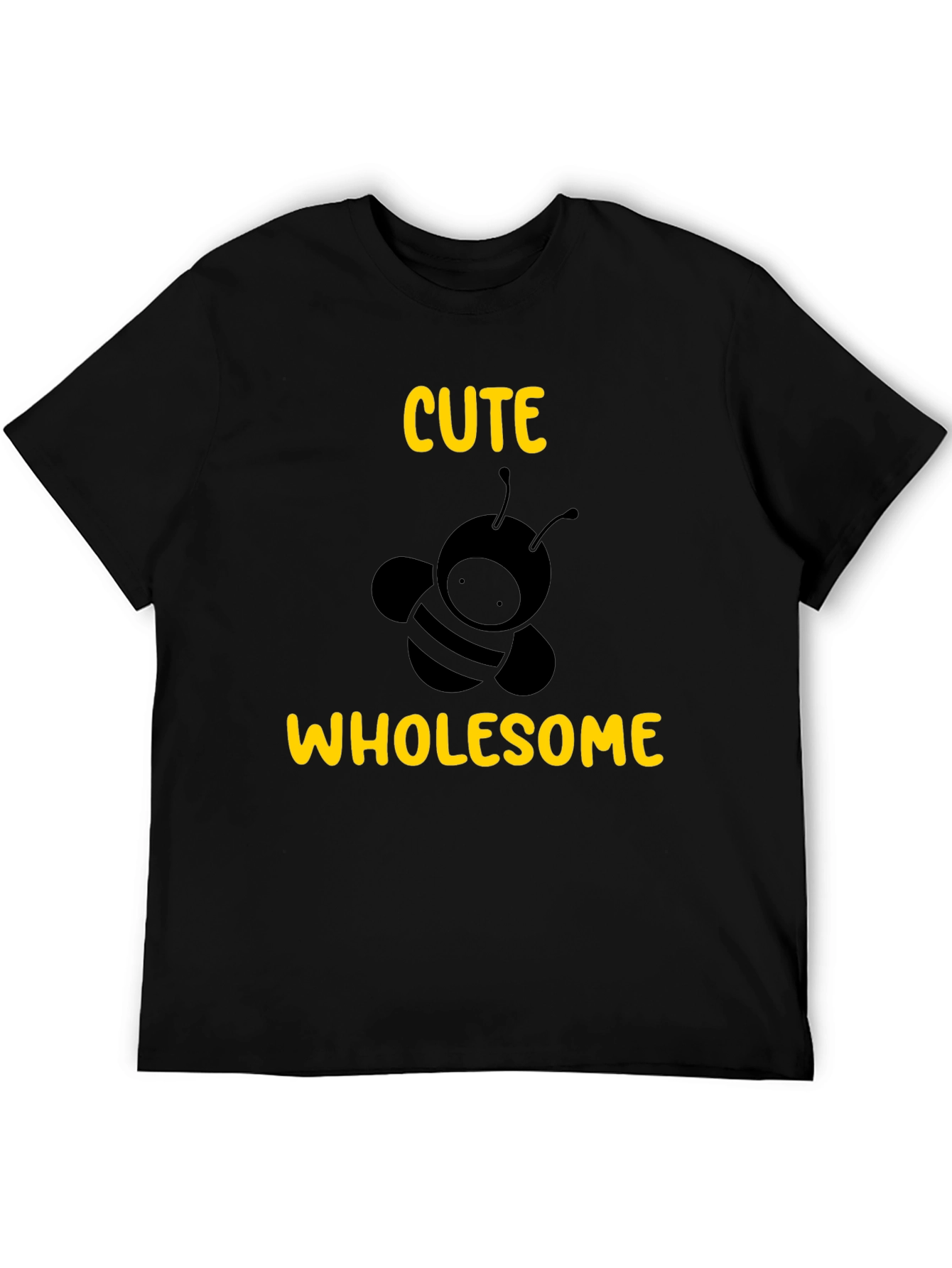 Black Cute Wholesome Bee Graphic Tee - Black T-Shirt view 5