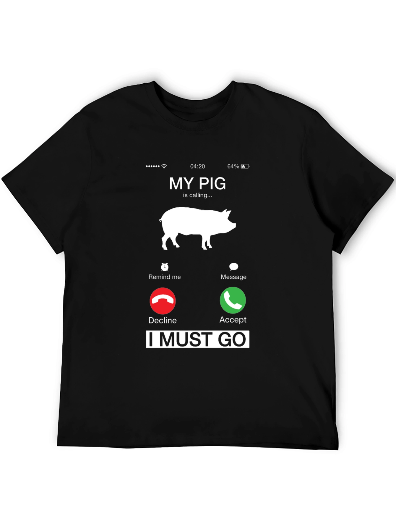 Black My Pig Is Calling T-Shirt Funny Animal Lover Tee view 5