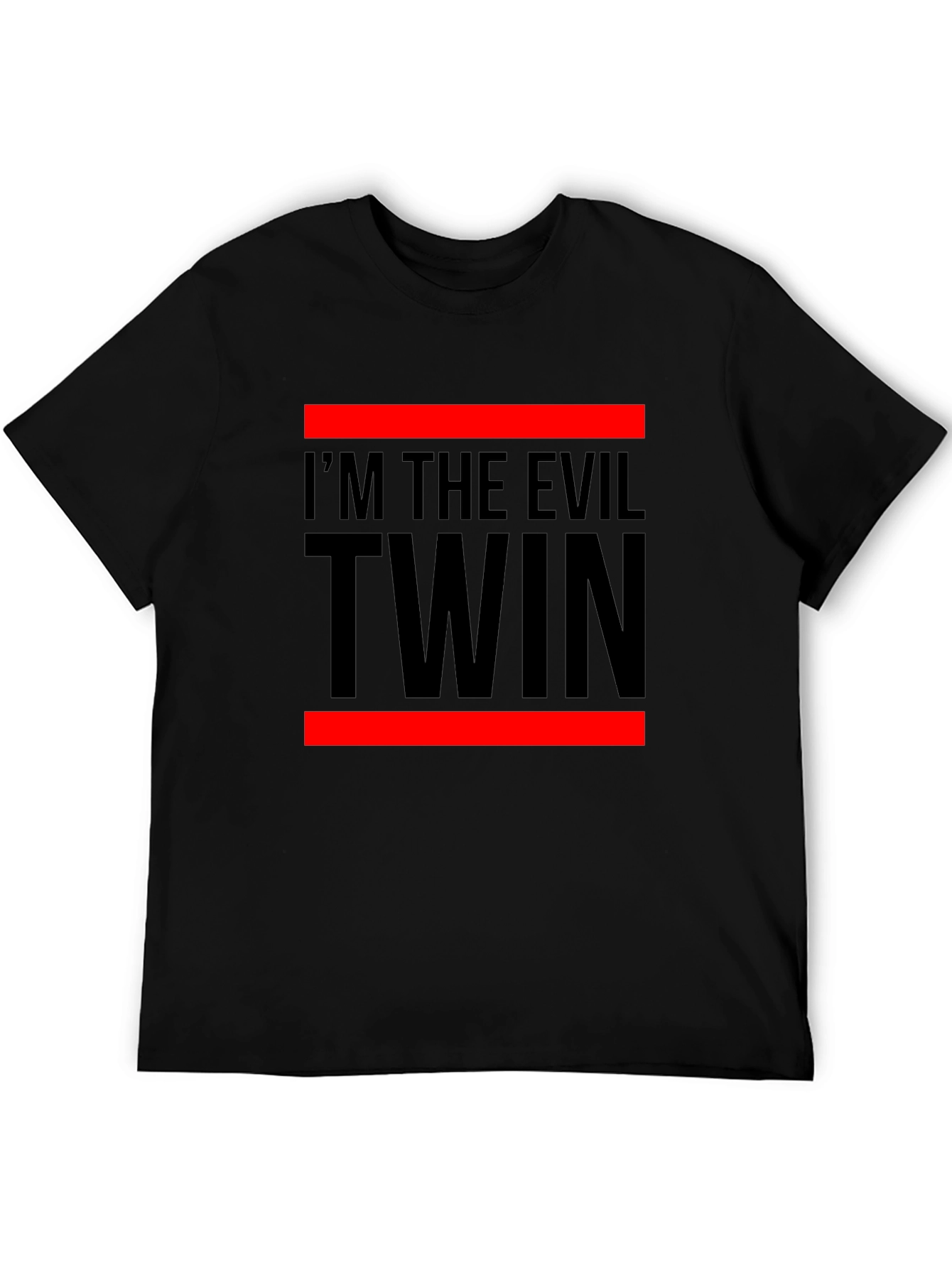Black I'm the Evil Twin Black Graphic Tee view 5