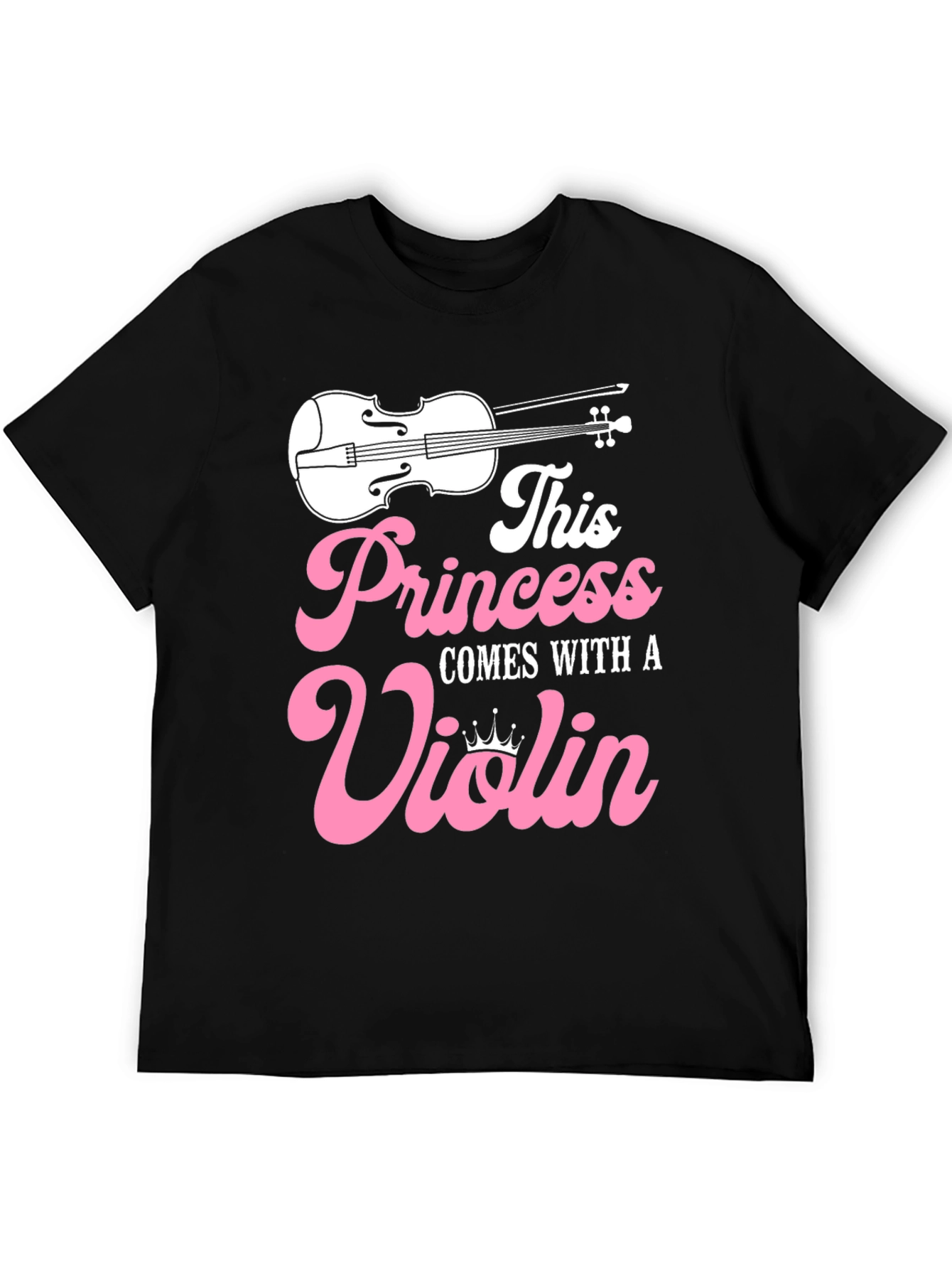 Black Princess Violin T-Shirt - Musician Girl Tee view 5
