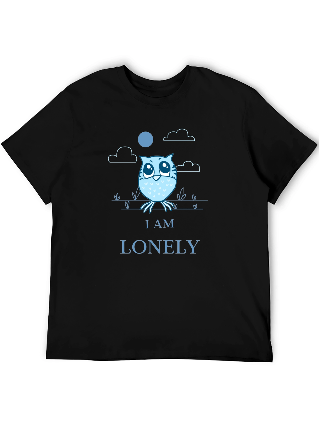 Black Lonely Owl Graphic T-Shirt - Comfort & Style view 5