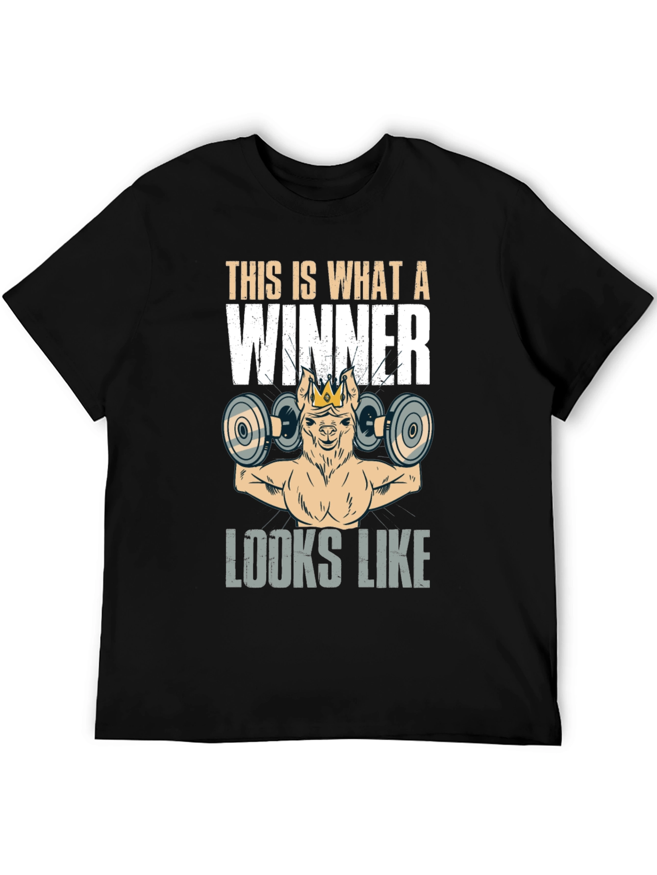 Black Winner Llama Gym Black T-Shirt view 5