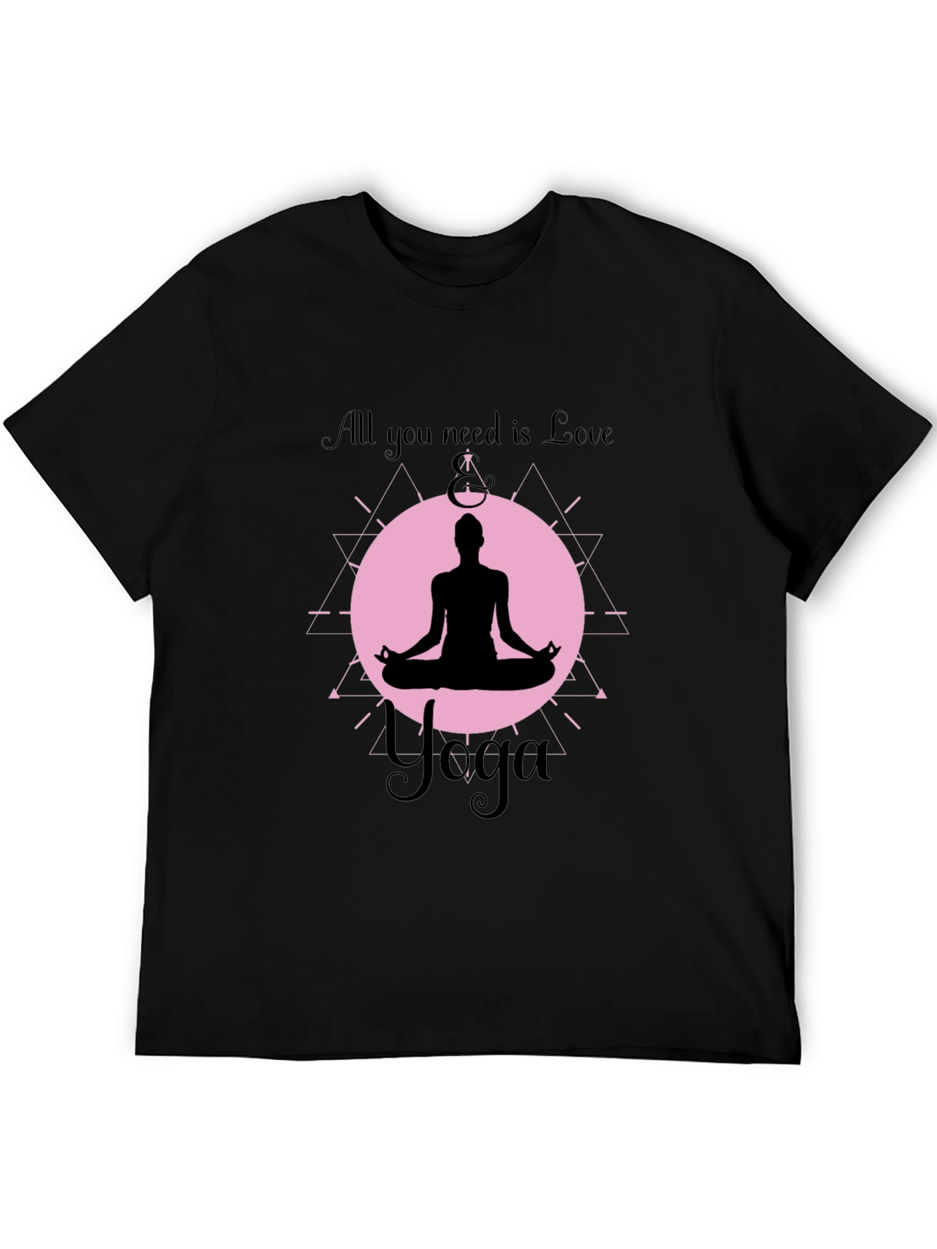 Black Yoga Love Graphic T-Shirt - Meditate in Style view 5