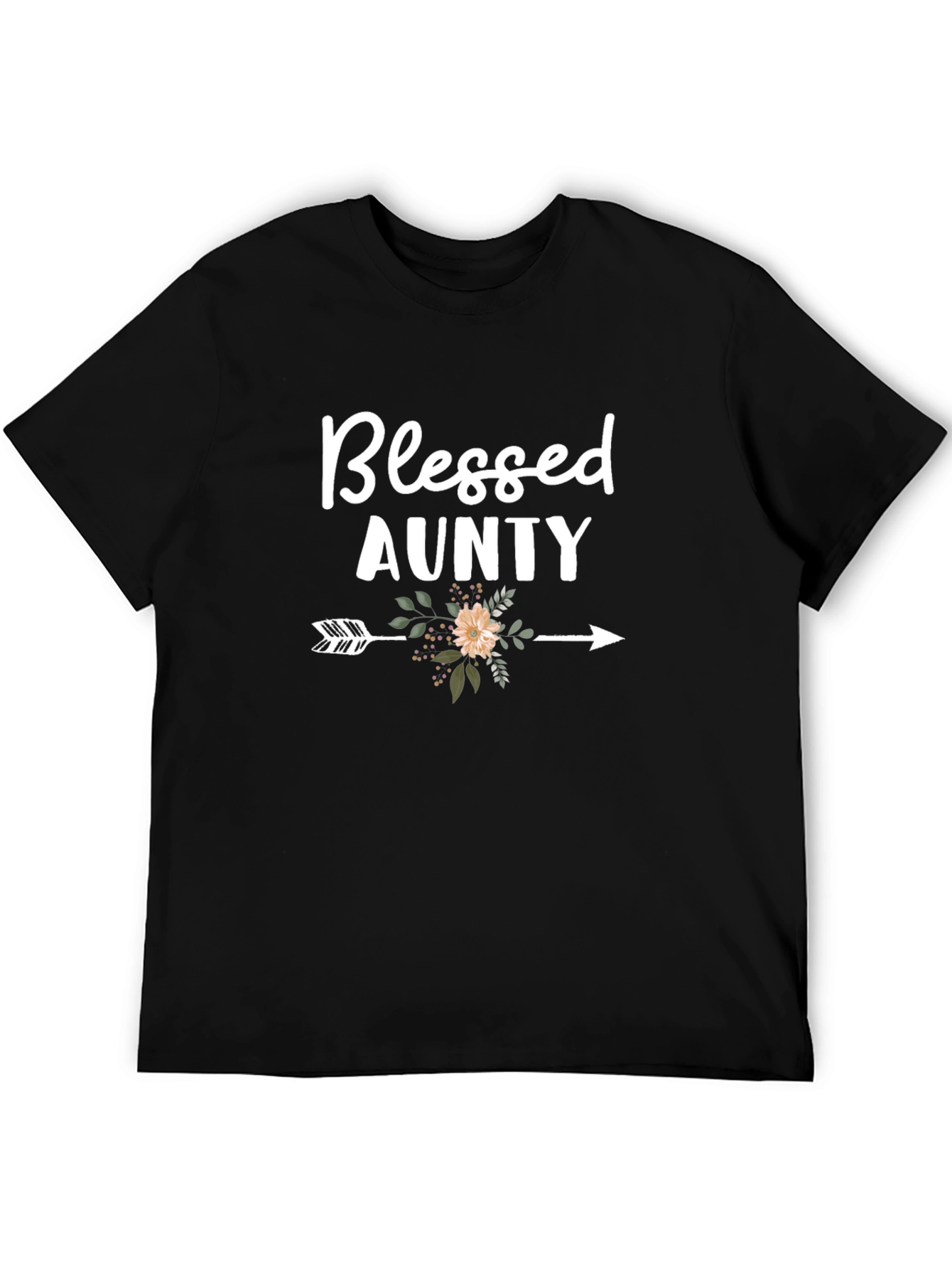 Black Blessed Aunty Arrow Graphic T-Shirt view 5