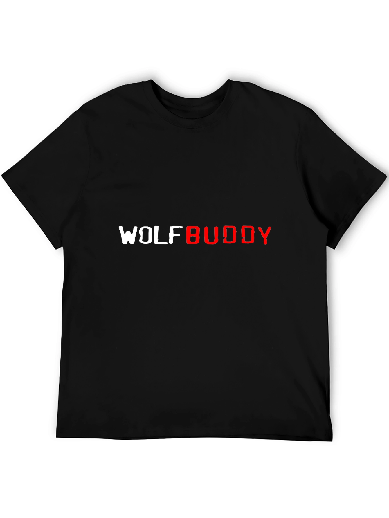 Black Wolf Buddy Graphic Tee - Black Casual T-Shirt view 5