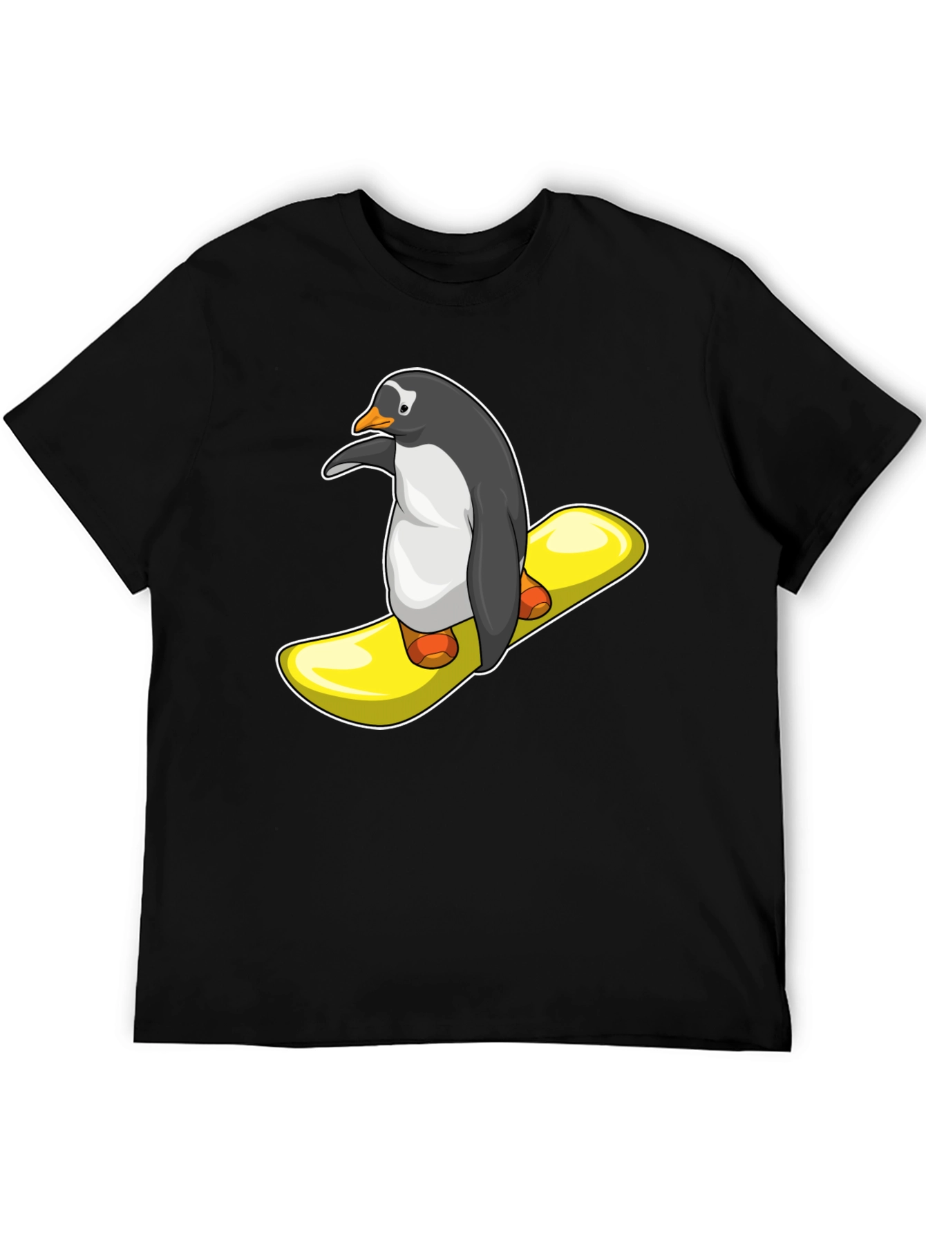 Black Penguin Snowboard T-Shirt - Unique Graphic Tee view 5