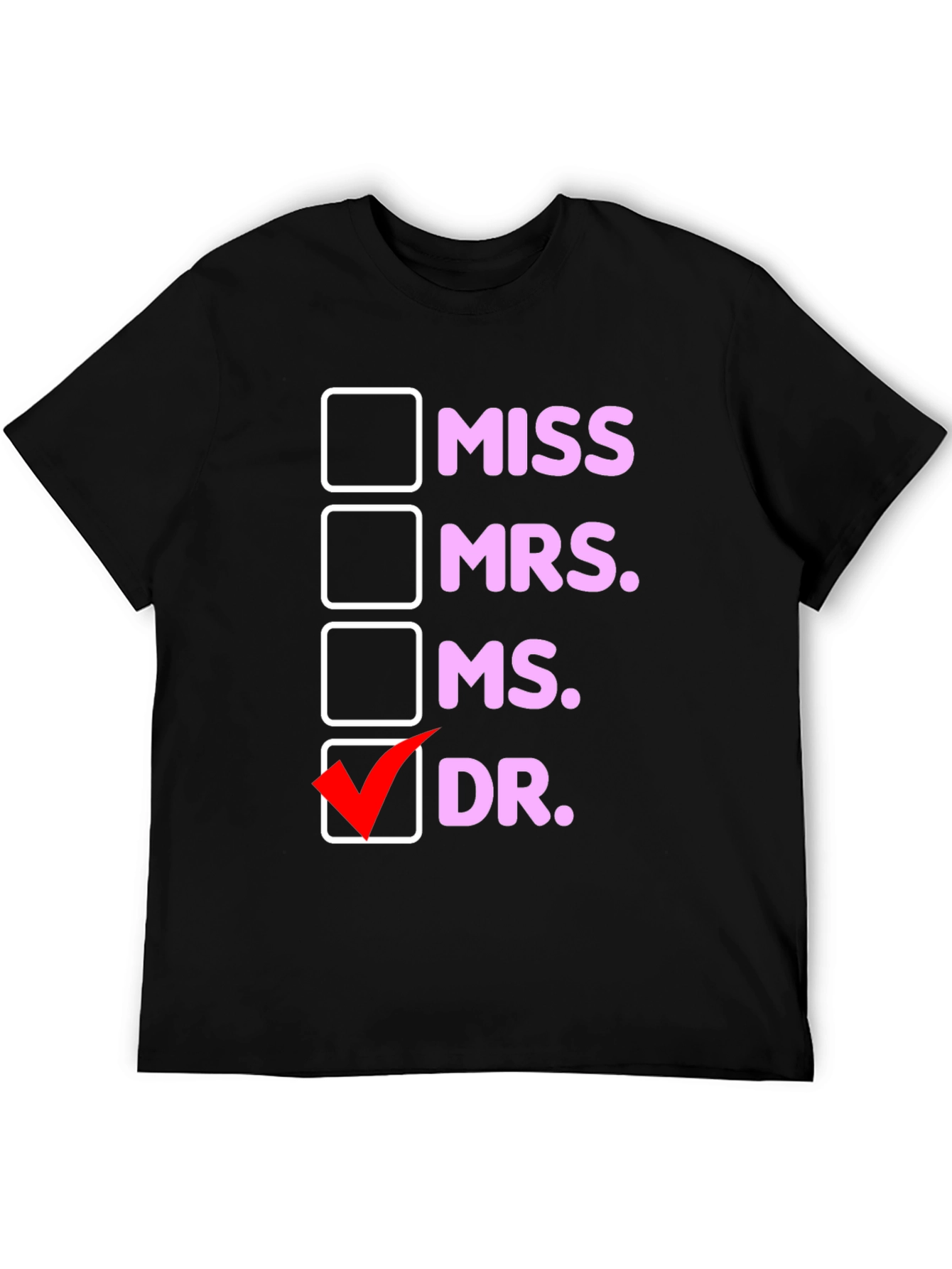 Black Funny Doctor Women's T-Shirt - Title Choice view 5