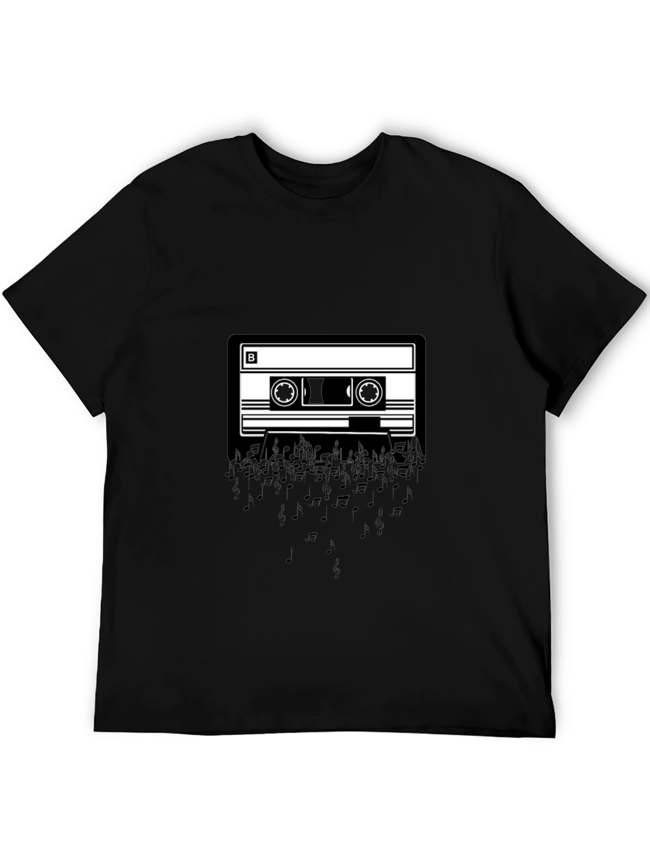 Black Retro Cassette Music T-Shirt - Black view 5