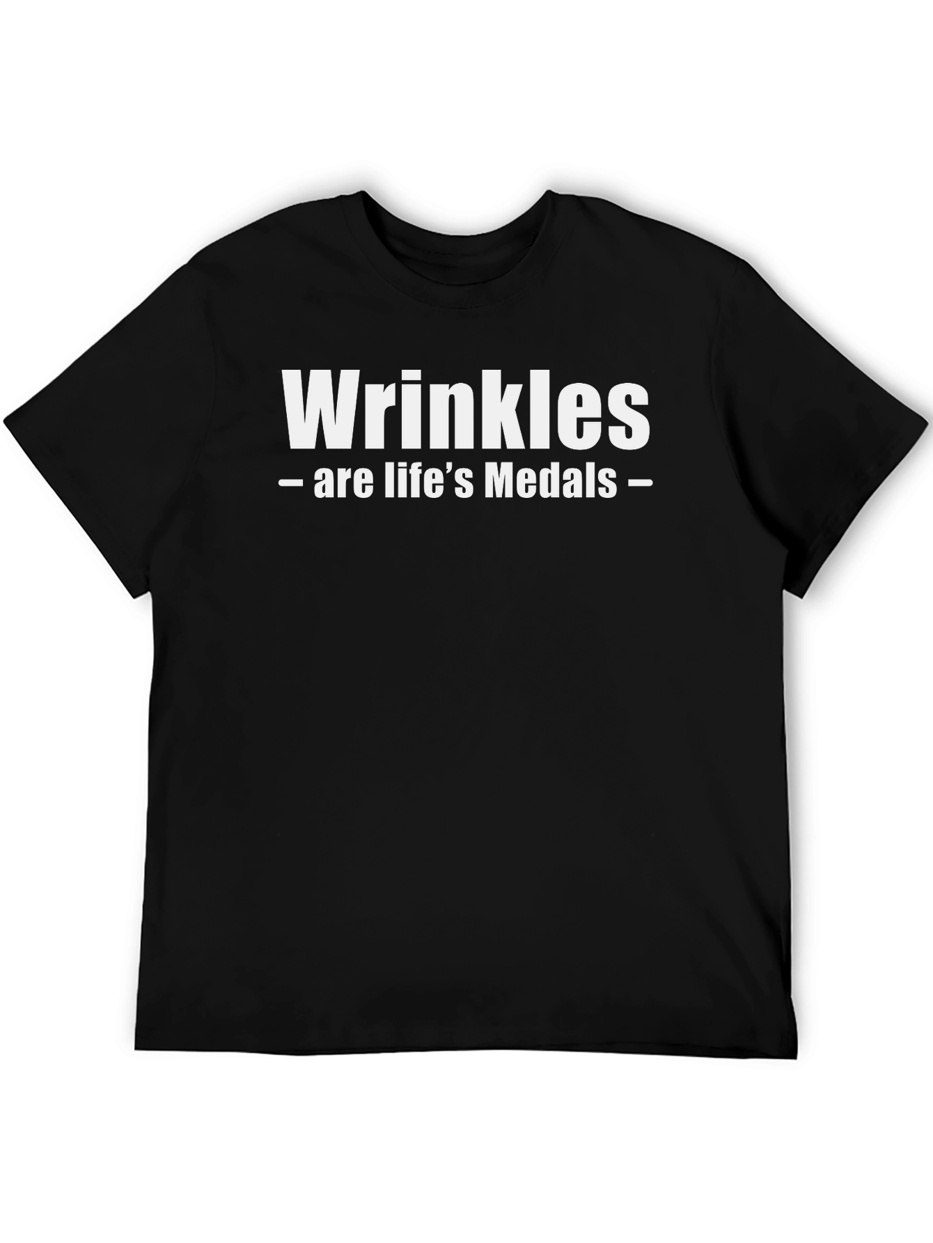 Black Wrinkles Are Life's Medals Graphic T-Shirt view 5