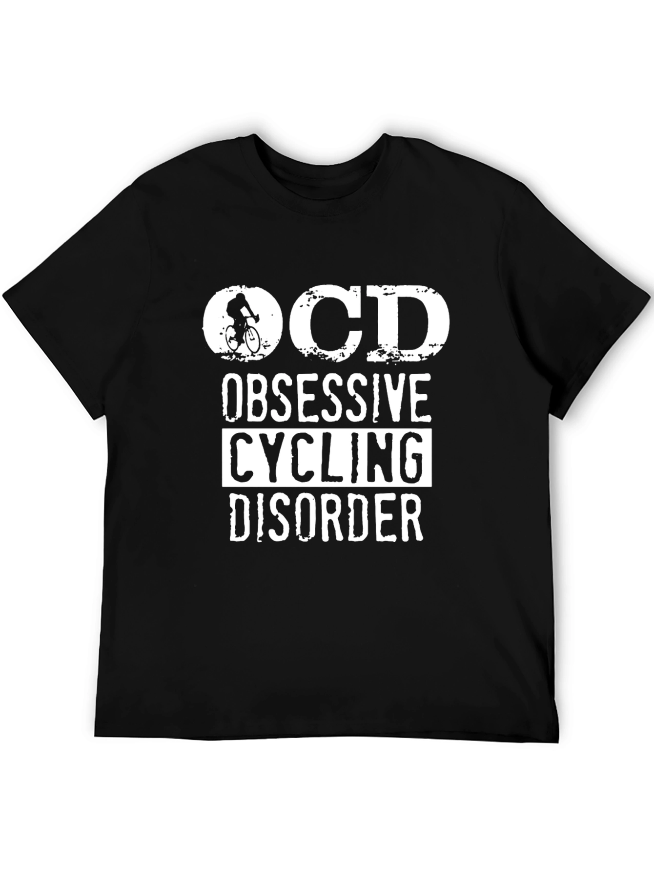 Black OCD Obsessive Cycling Disorder Funny T-Shirt view 5