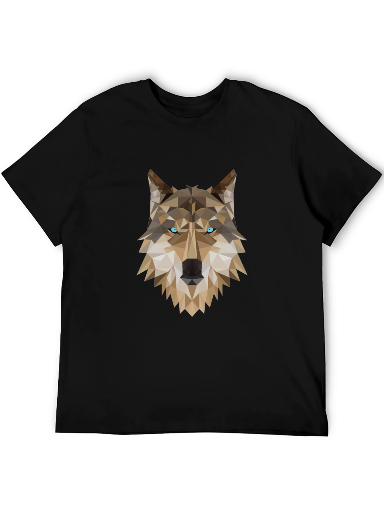 Black Geometric Wolf Graphic Tee - Black view 5