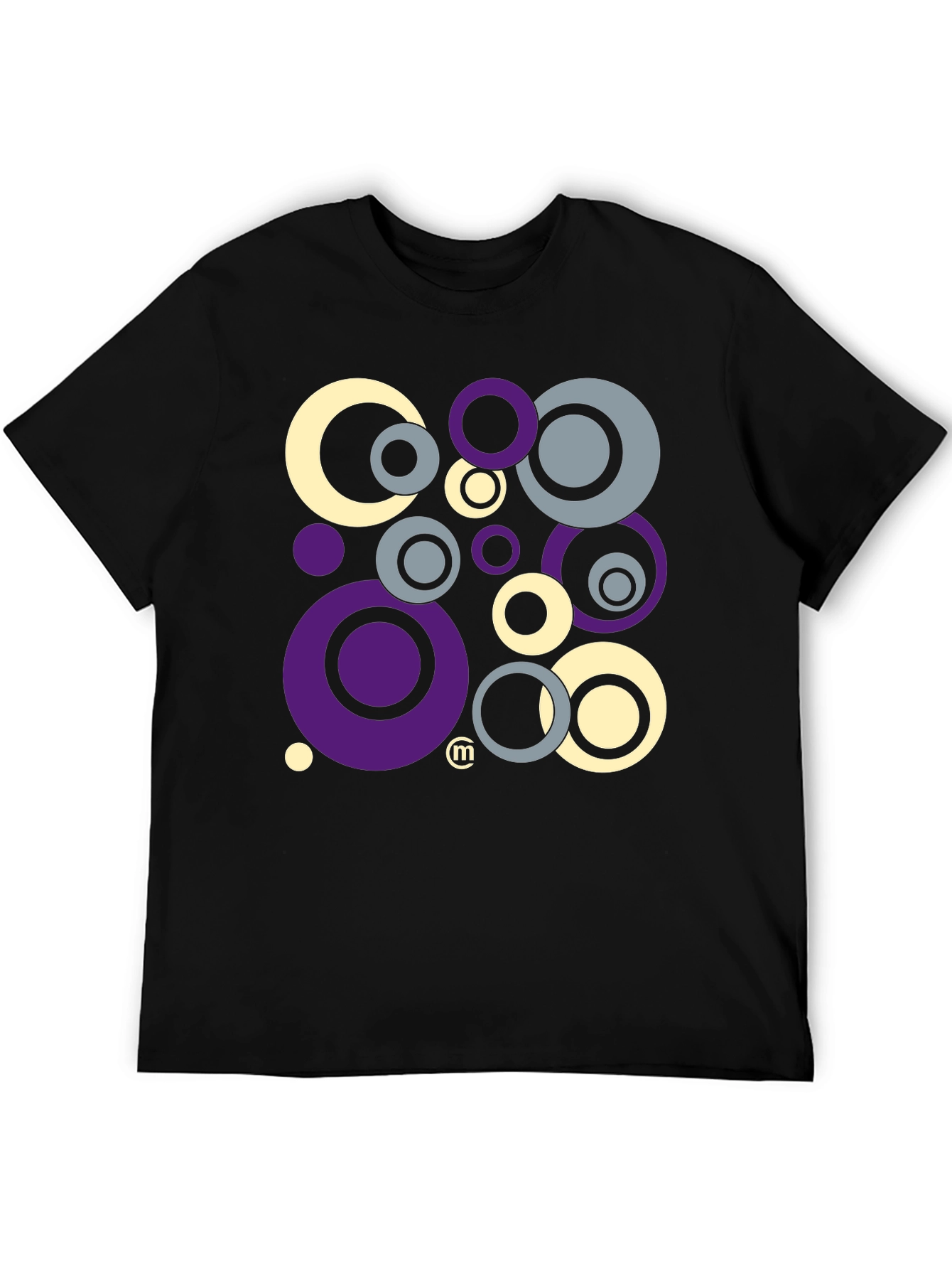 Black Retro Circle Graphic Tee - Black view 5