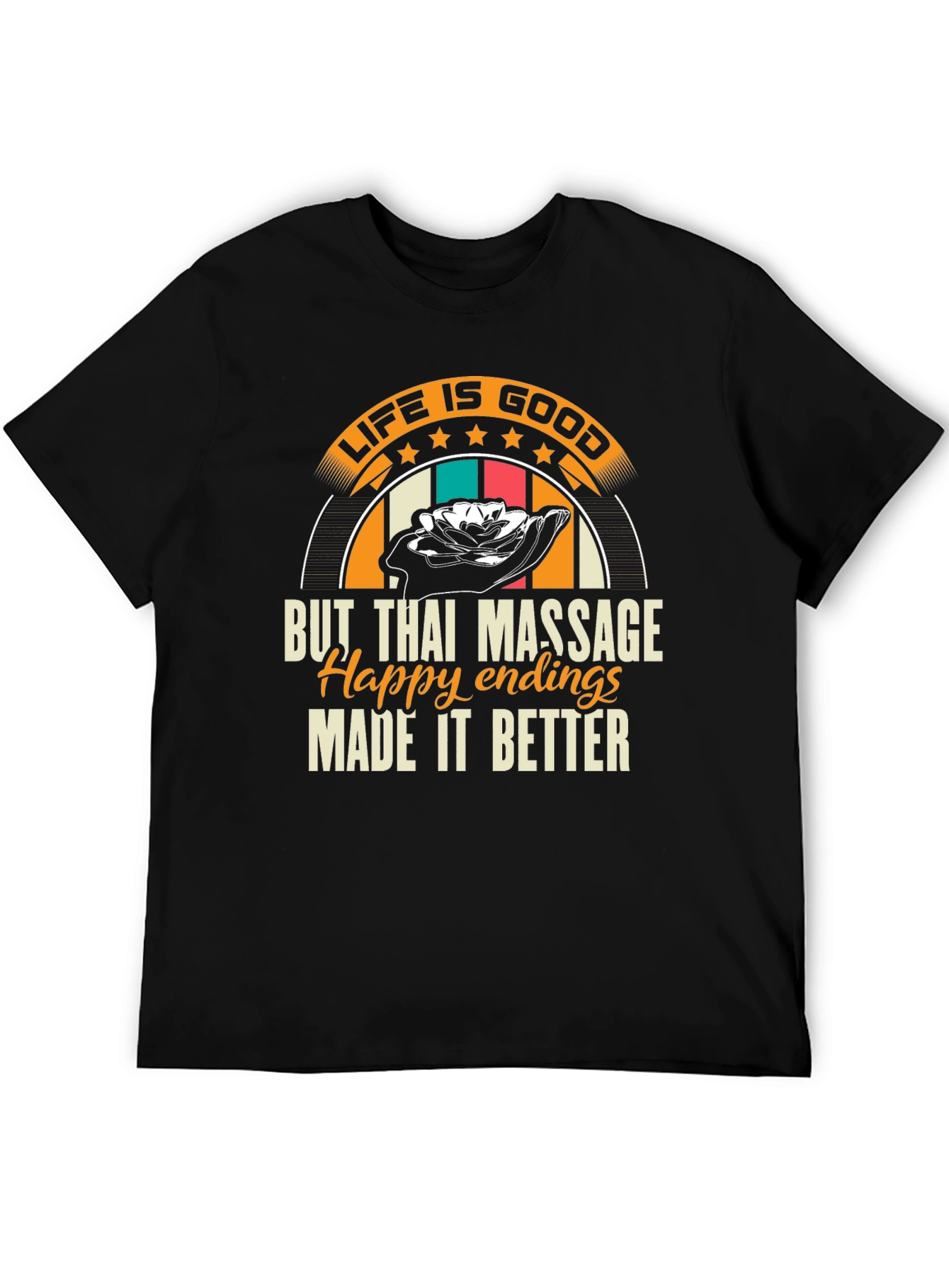 Black Life is Good Thai Massage T-Shirt view 5