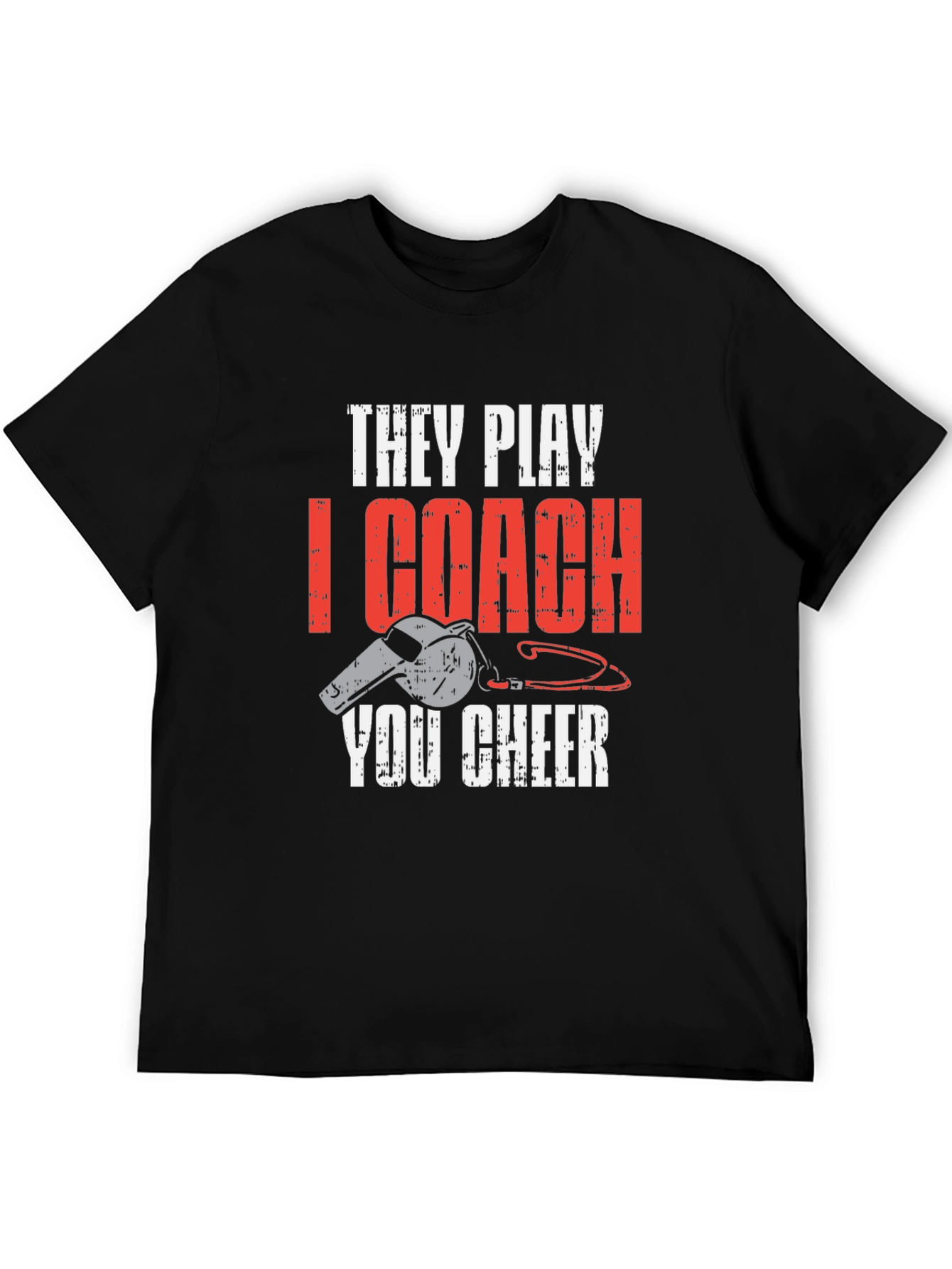 Black They Play I Coach You Cheer T-Shirt view 5