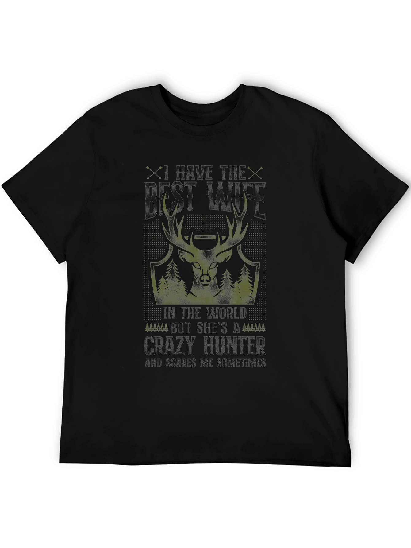 Black Deer Hunter Graphic Tee - Black Cotton T-Shirt view 5