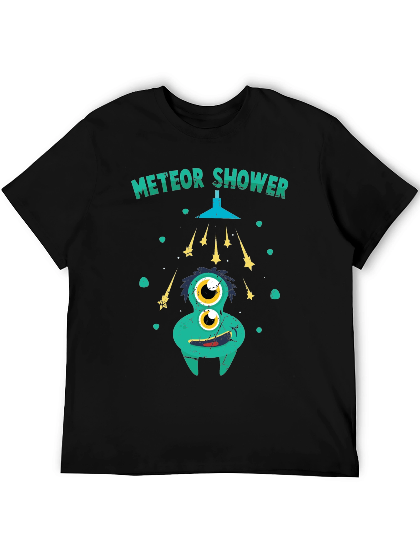 Black Meteor Shower Funny Graphic Tee view 5