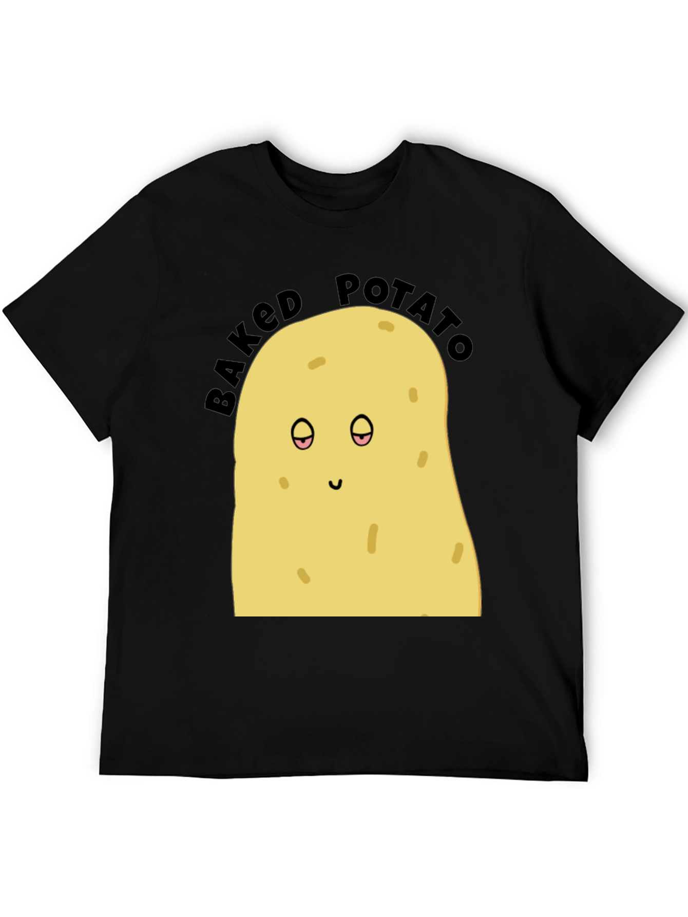 Black Baked Potato Graphic Tee - Funny Food Shirt view 5