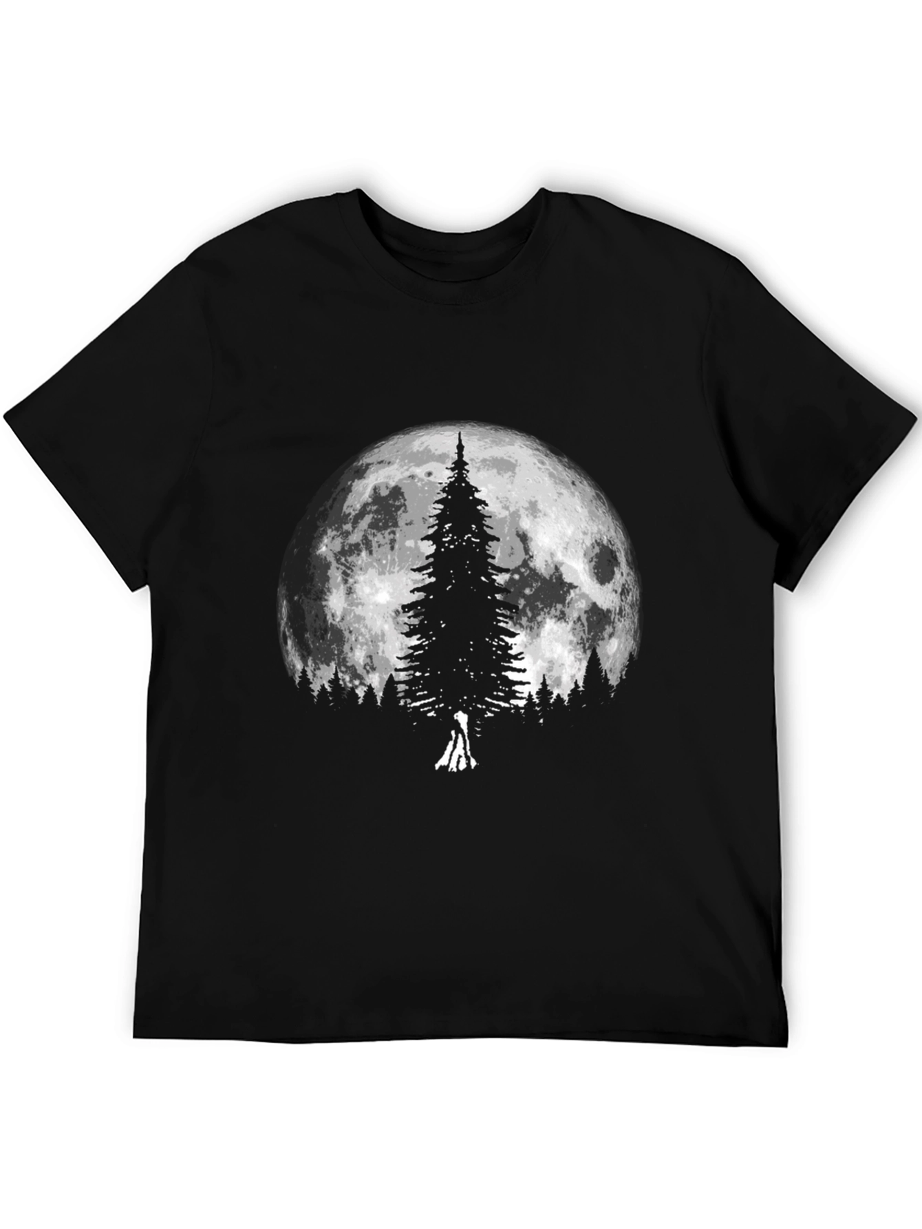Black Moonlit Tree Graphic T-Shirt - Black view 5