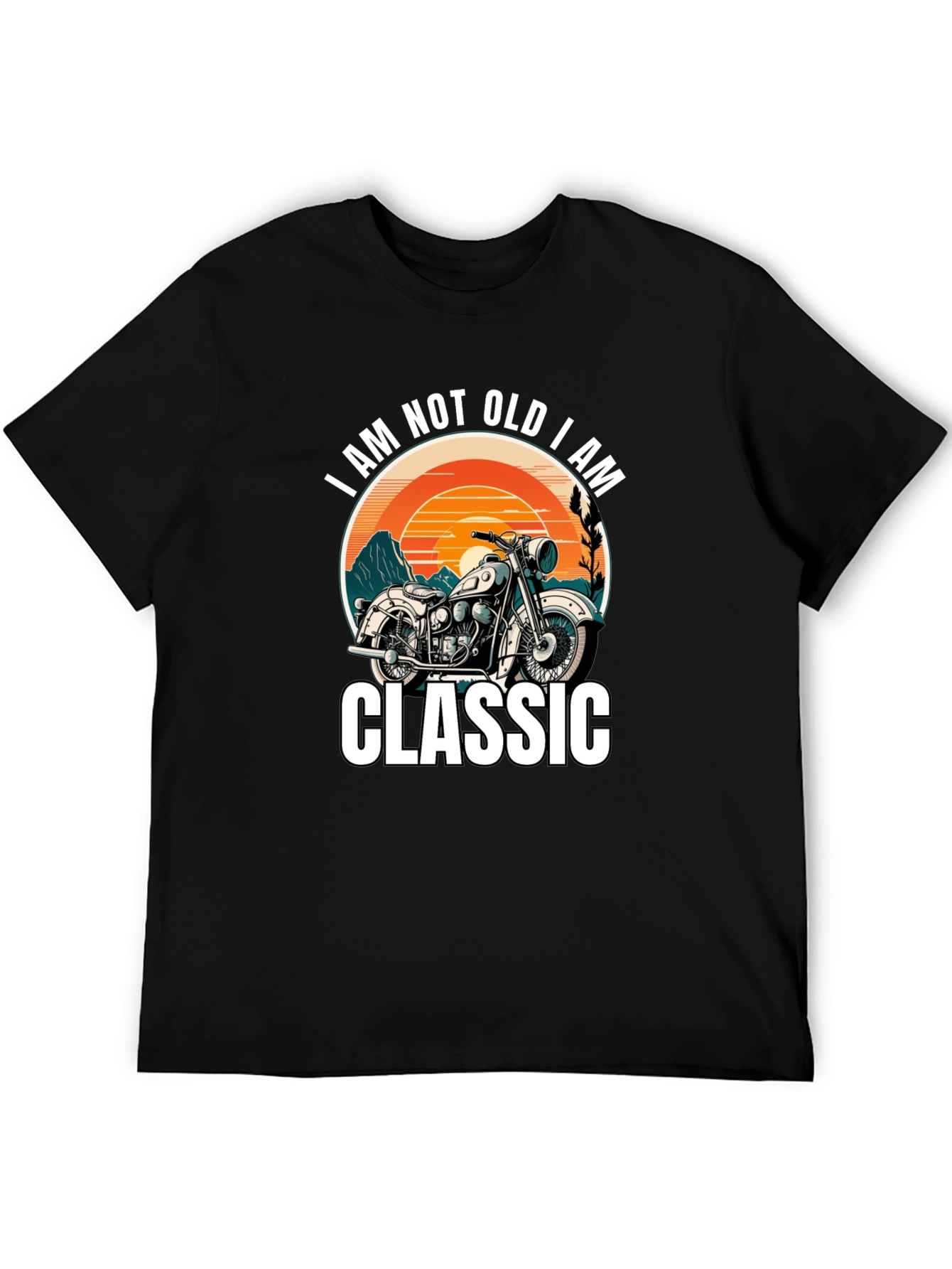 Black Classic Motorcycle T-Shirt - I Am Not Old view 5