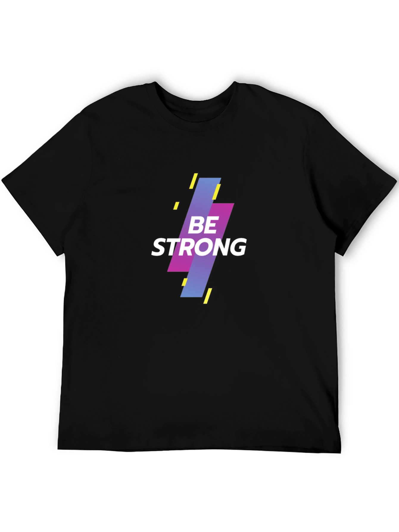 Black Be Strong Graphic Print Black T-Shirt view 5