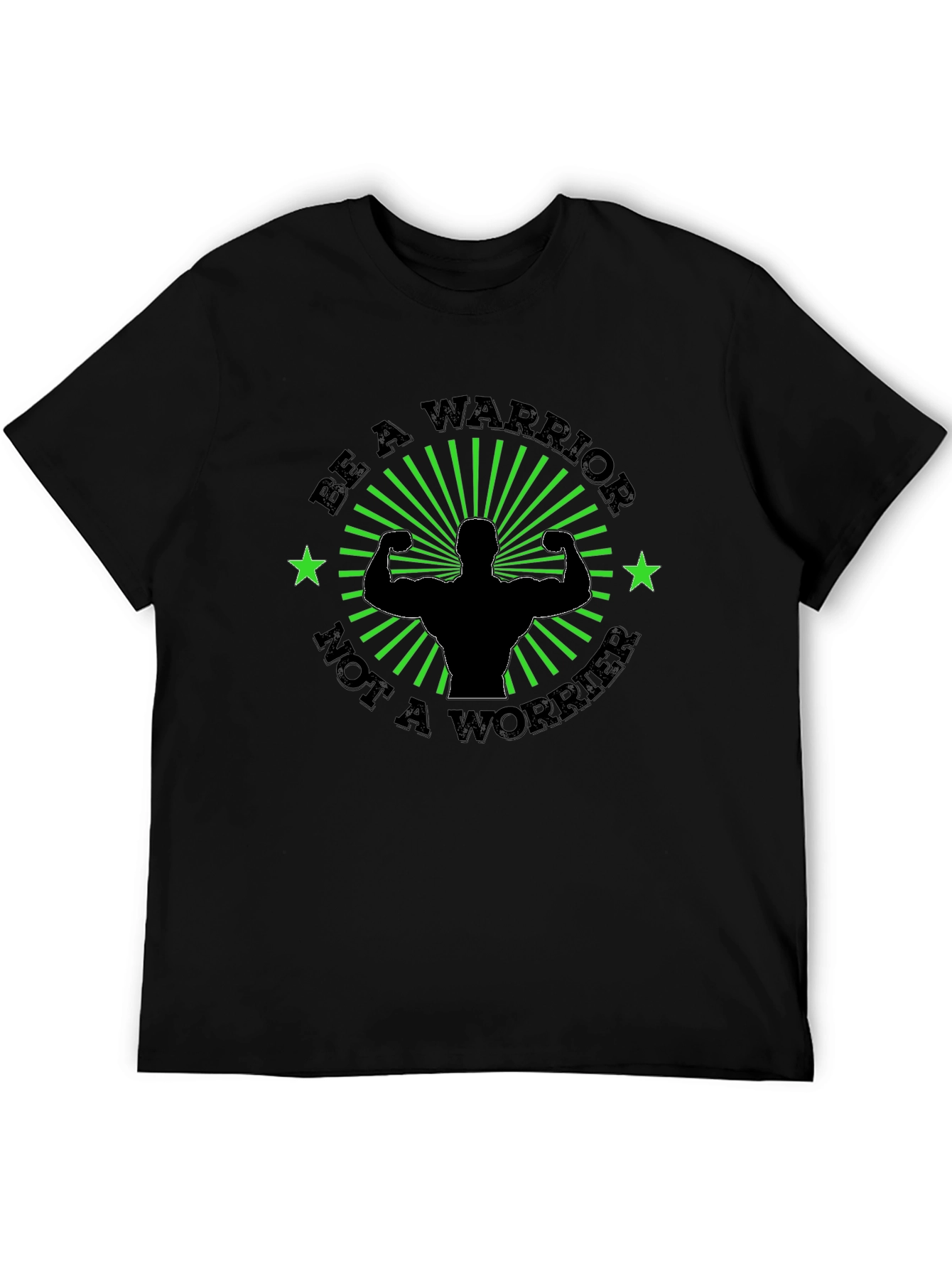 Black Be A Warrior Motivational Graphic Tee view 5