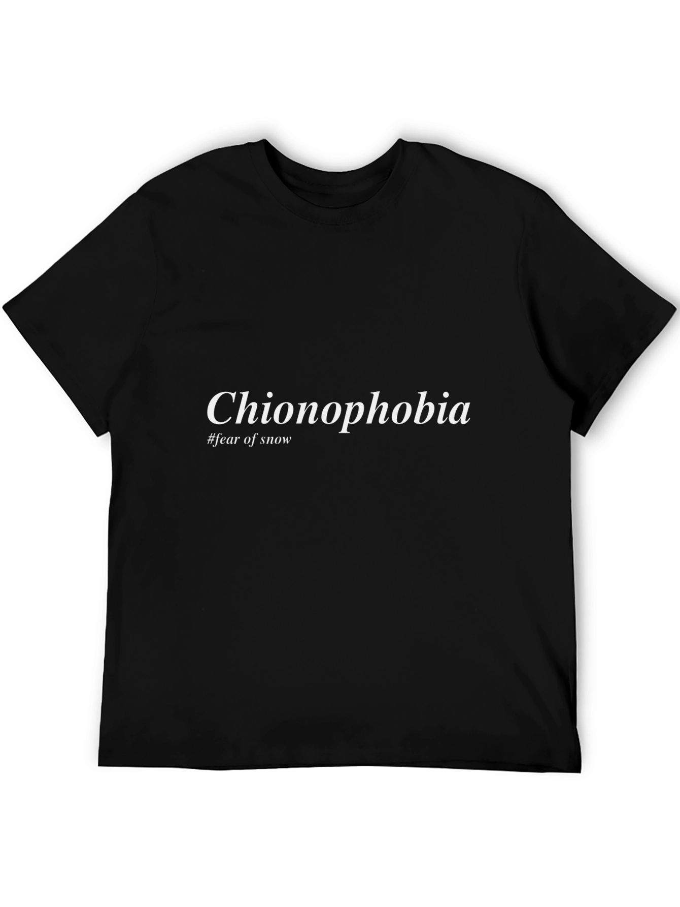 Black Chionophobia Fear of Snow Graphic Tee view 5