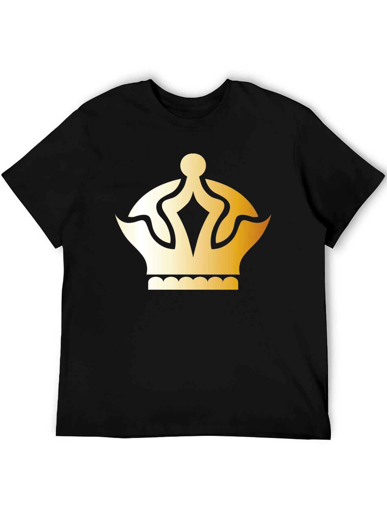 Black Gold Crown Graphic T-Shirt - Classic Style view 5