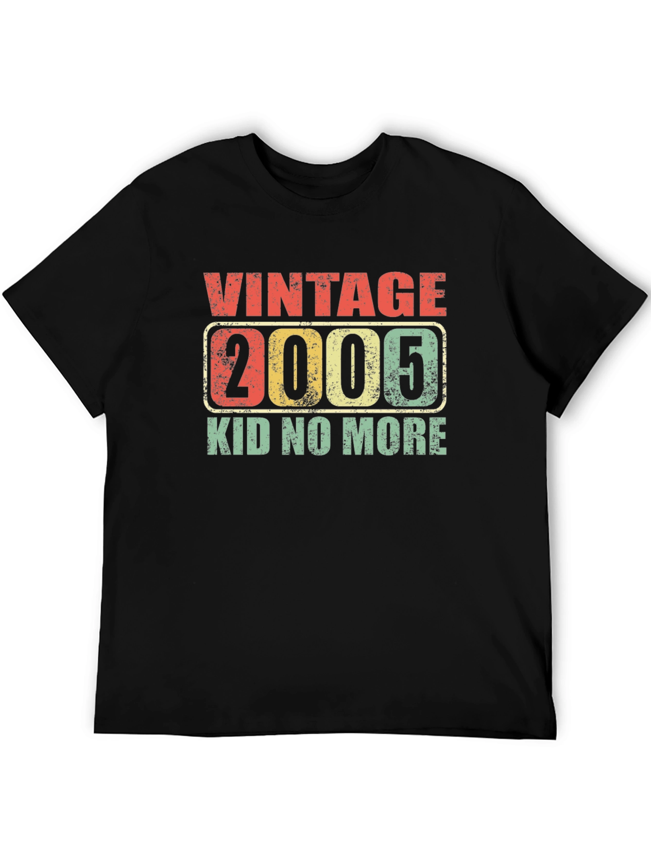Black Vintage 2005 Birthday T-Shirt - Kid No More! view 5