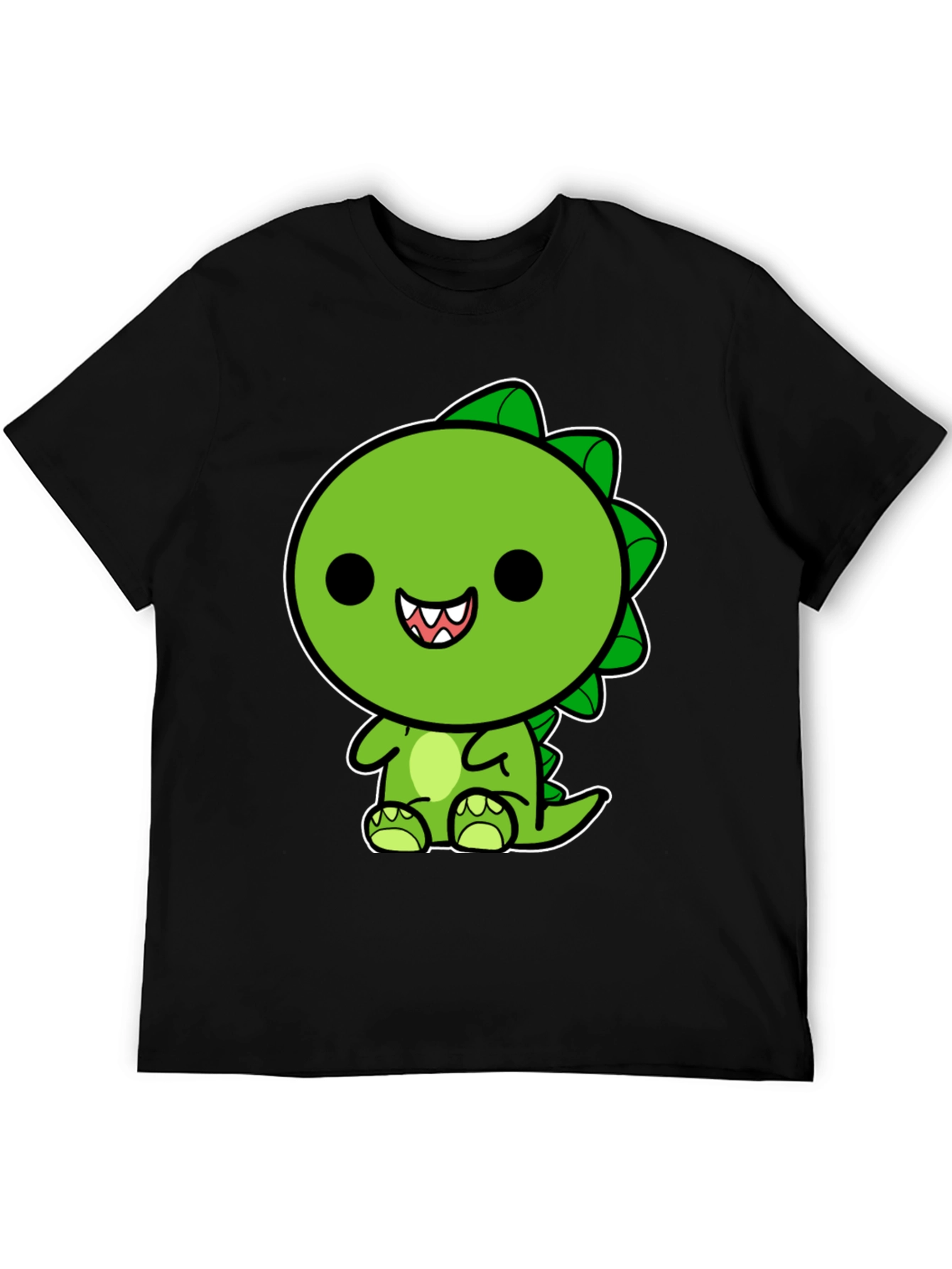 Black Cute Kawaii Dinosaur Graphic T-Shirt view 5