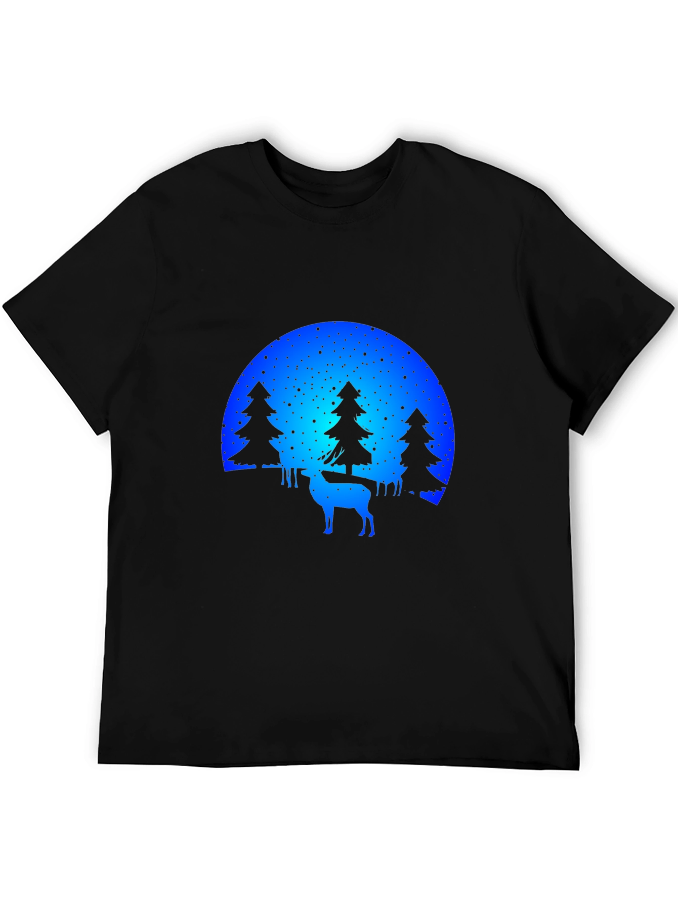 Black Nature Deer Silhouette Graphic Tee view 5