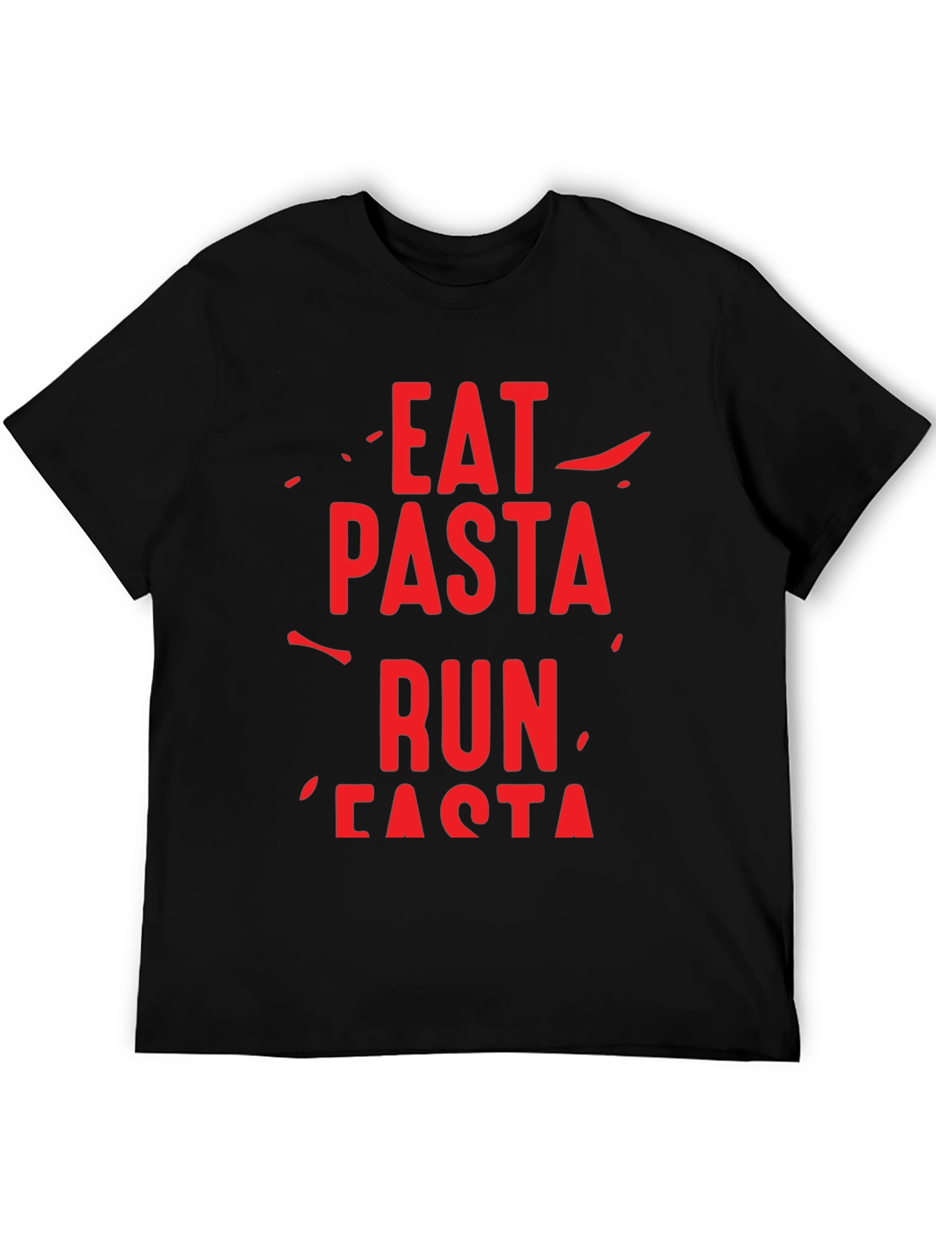 Black Eat Pasta Run Fasta Graphic T-Shirt view 5
