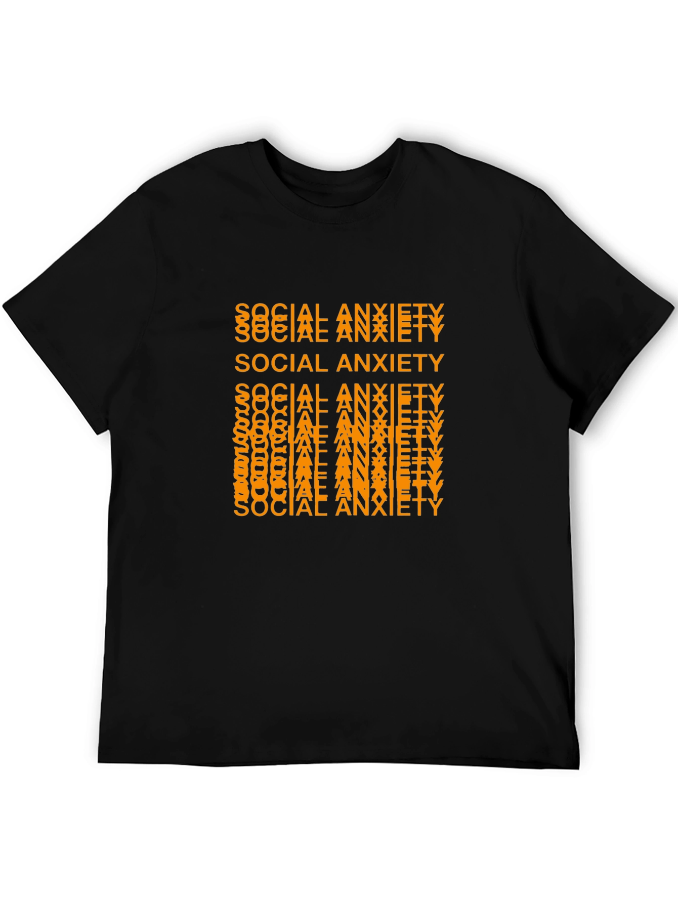 Black Social Anxiety Graphic Tee - Trendy Statement Shirt view 5