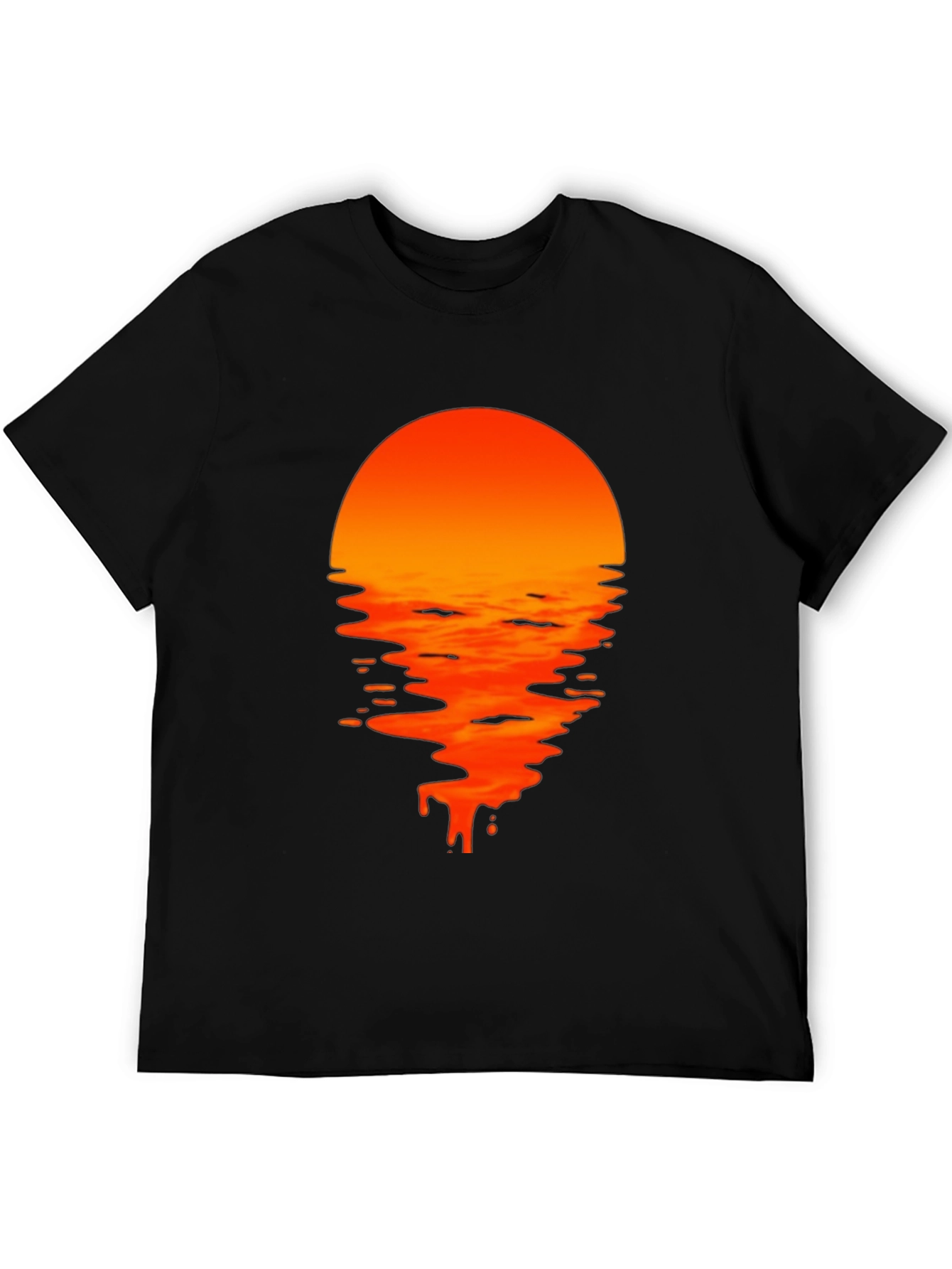 Black Sunset Drip Graphic Tee - Black view 5