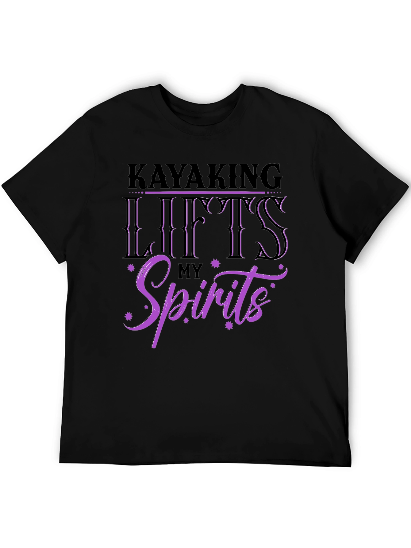 Black Kayaking Lifts My Spirits Graphic Tee view 5