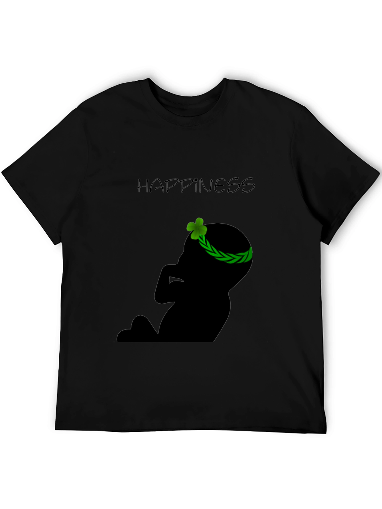 Black Happiness Baby Silhouette Black T-Shirt view 5